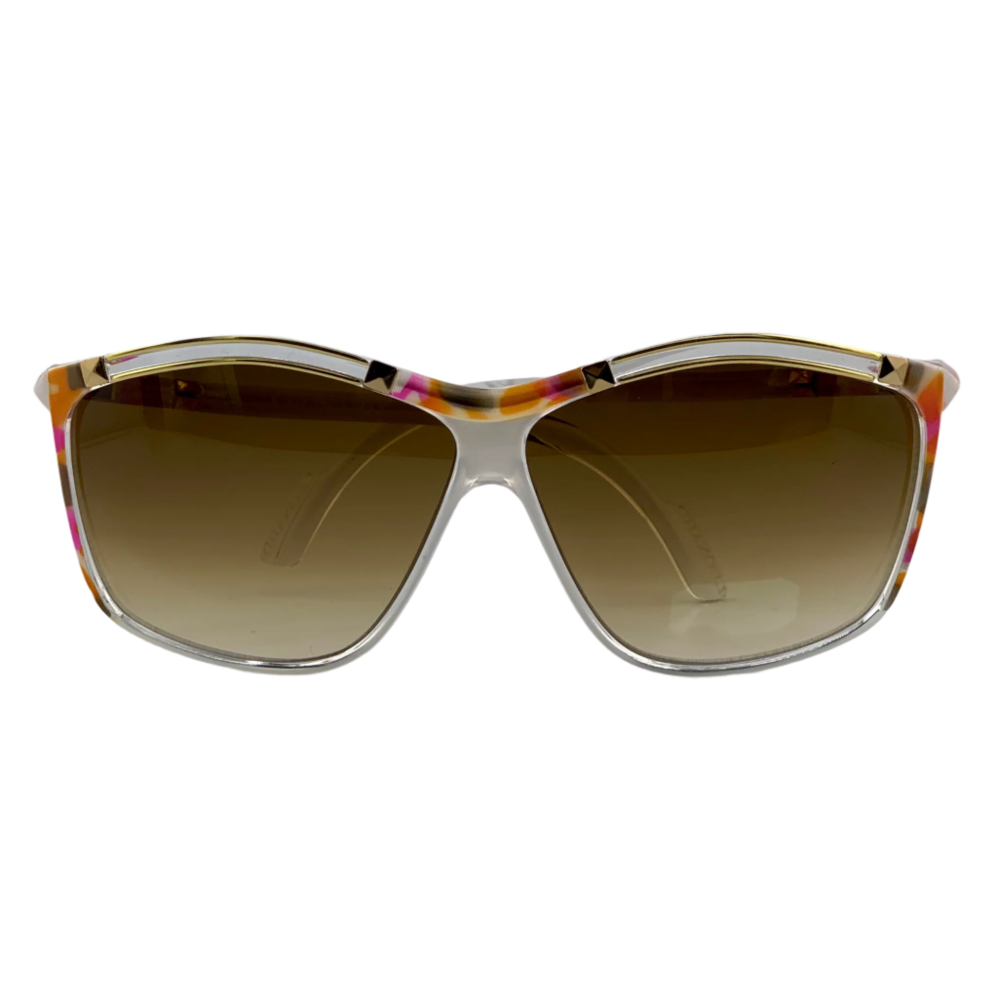 Vintage Leonard Square LE15 06 sunglasses for men and women in clear frame and brown lens, made in France and in superb condition, never before worn or sold