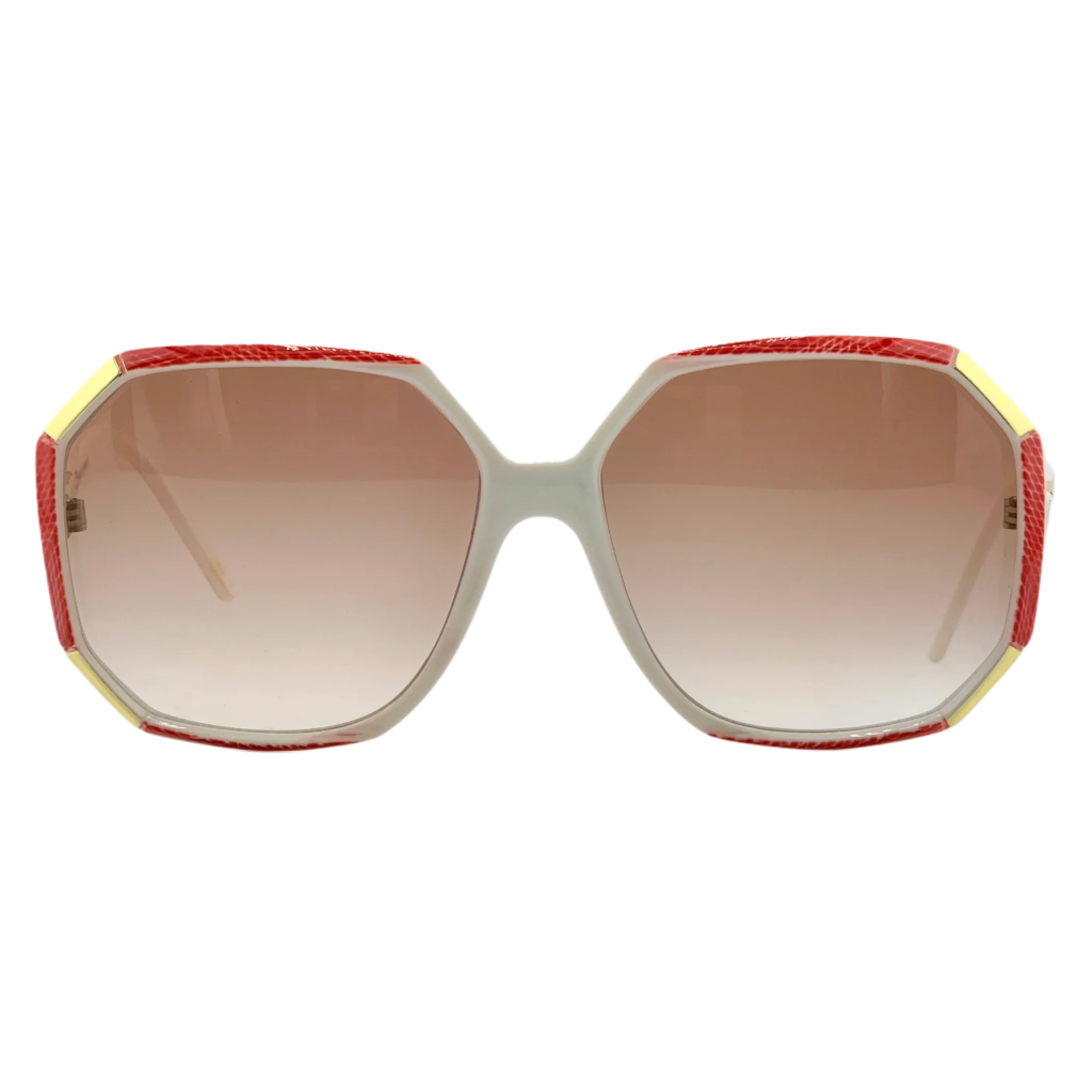 Vintage Mannequin Square 7205 sunglasses for men and women in white/red frame and brown lens