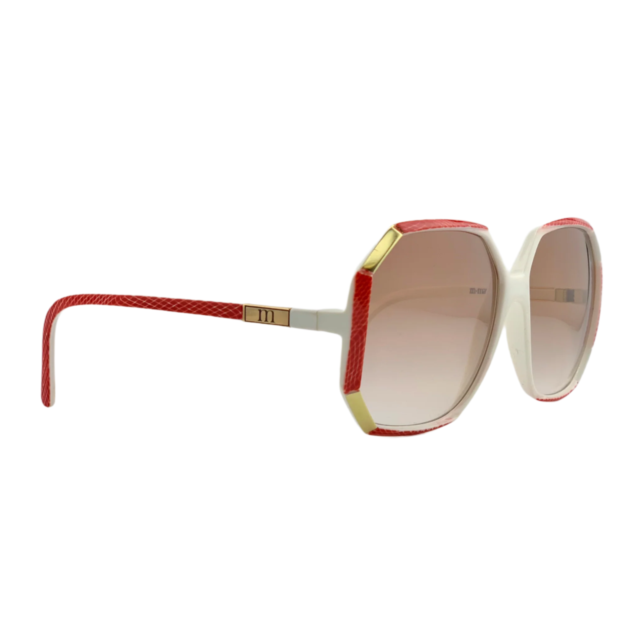 Original Mannequin Square 7205 sunglasses with white/red frame and brown lens