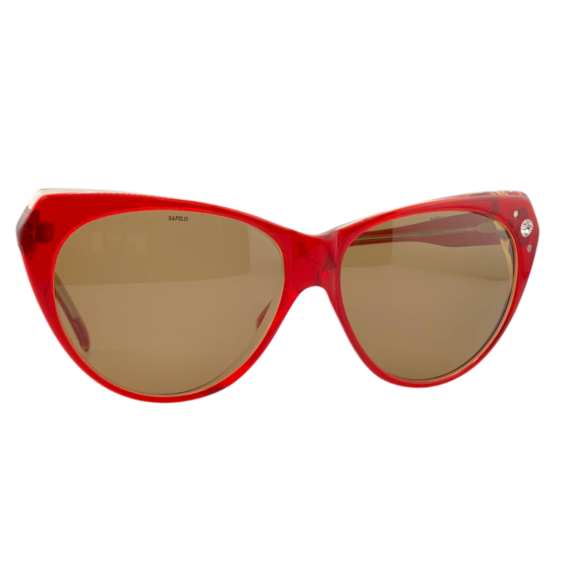Vintage-inspired Safilo Cat Eye Euforia 5 sunglasses in black and gold
