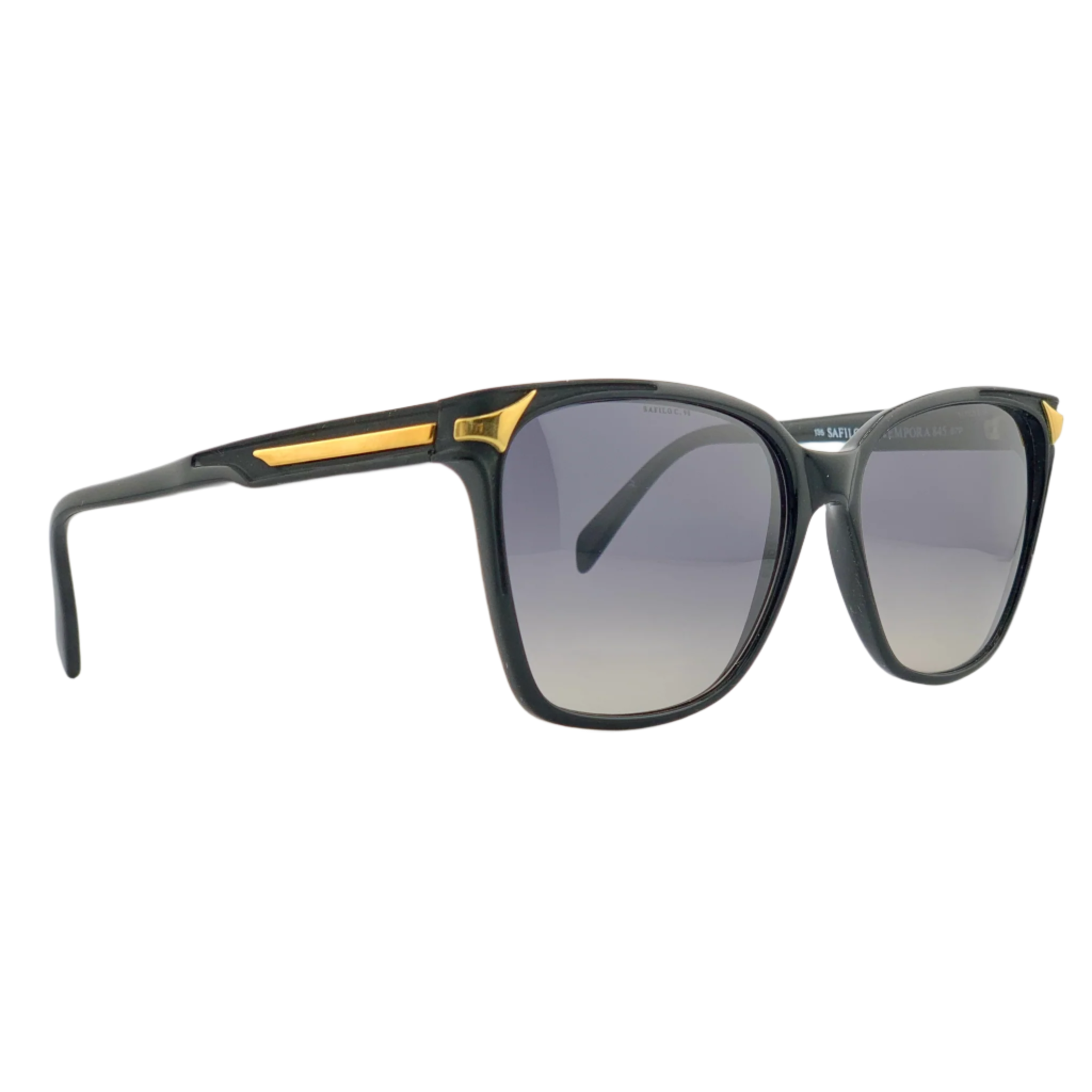 Safilo Square Contempora 845 sunglasses with black frames and polarized lenses