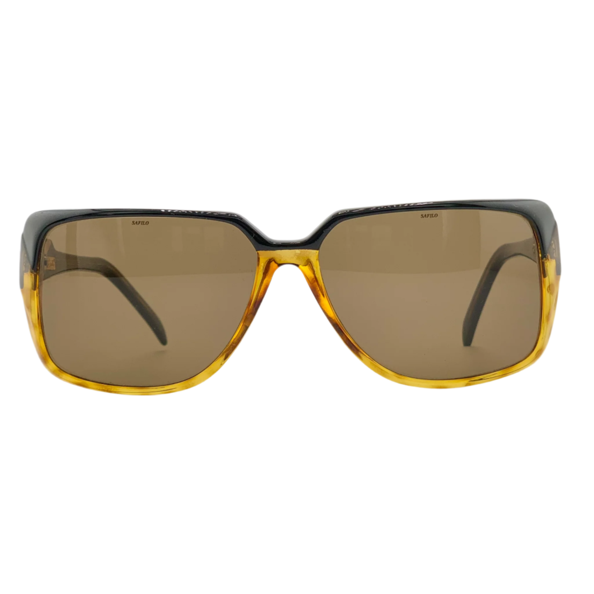 Safilo Square Sentieri/1 glasses with stylish black frames and clear lenses