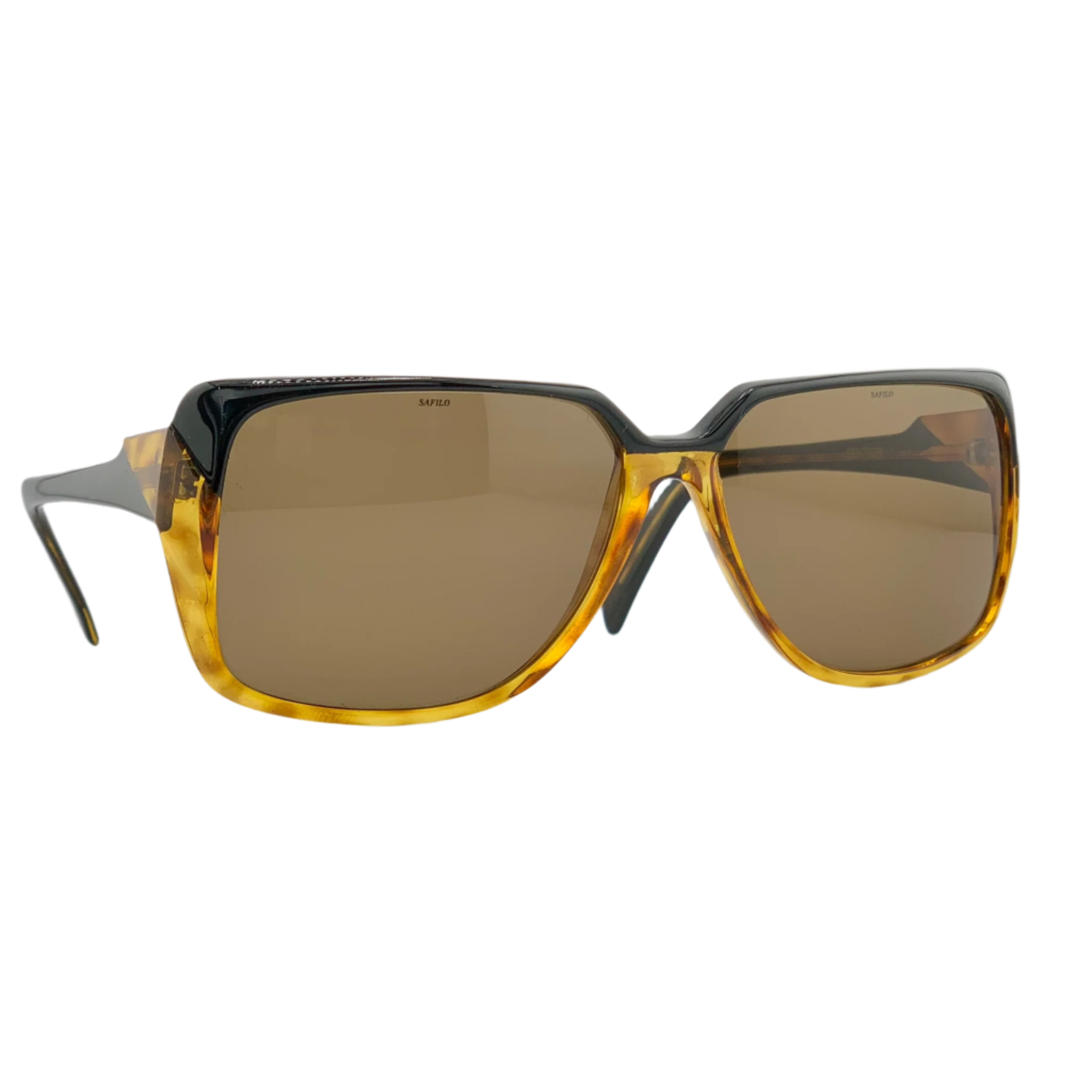 SAFILO SQUARE SENTIERI/1 eyeglasses in black and gold with square frames