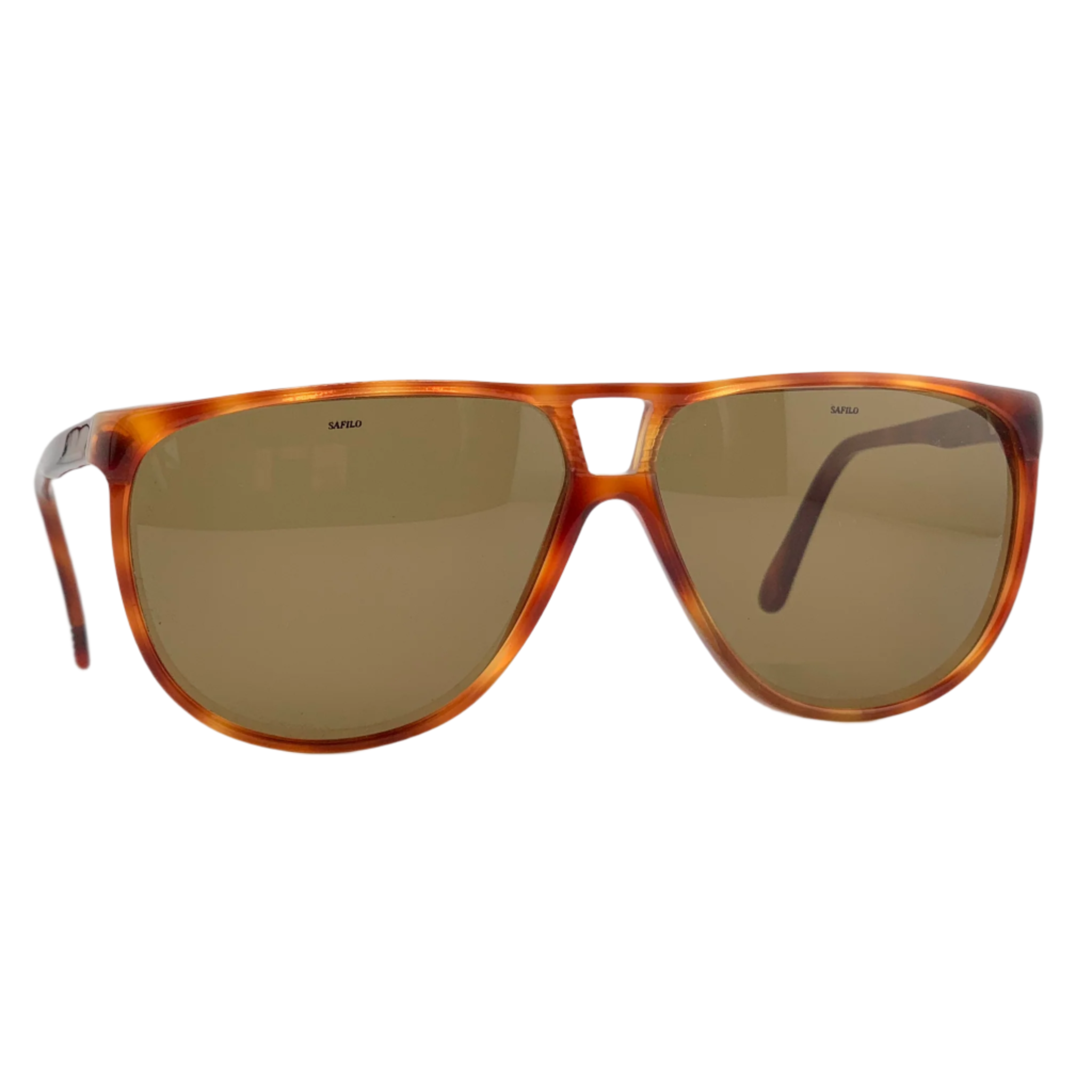 Tort frame aviator sunglasses with brown lenses
