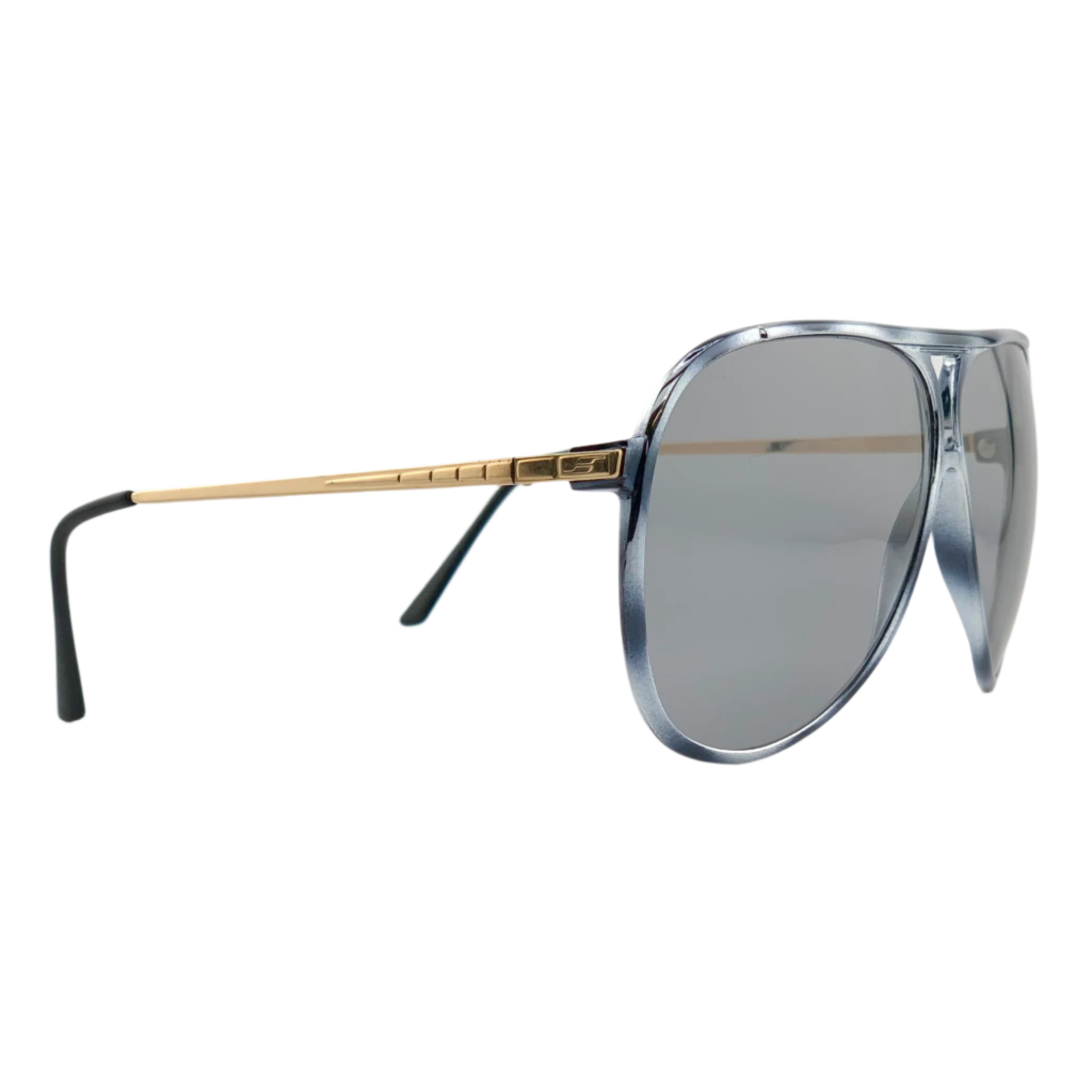 Original vintage Safilo Aviator sunglasses in silver metallic frame
