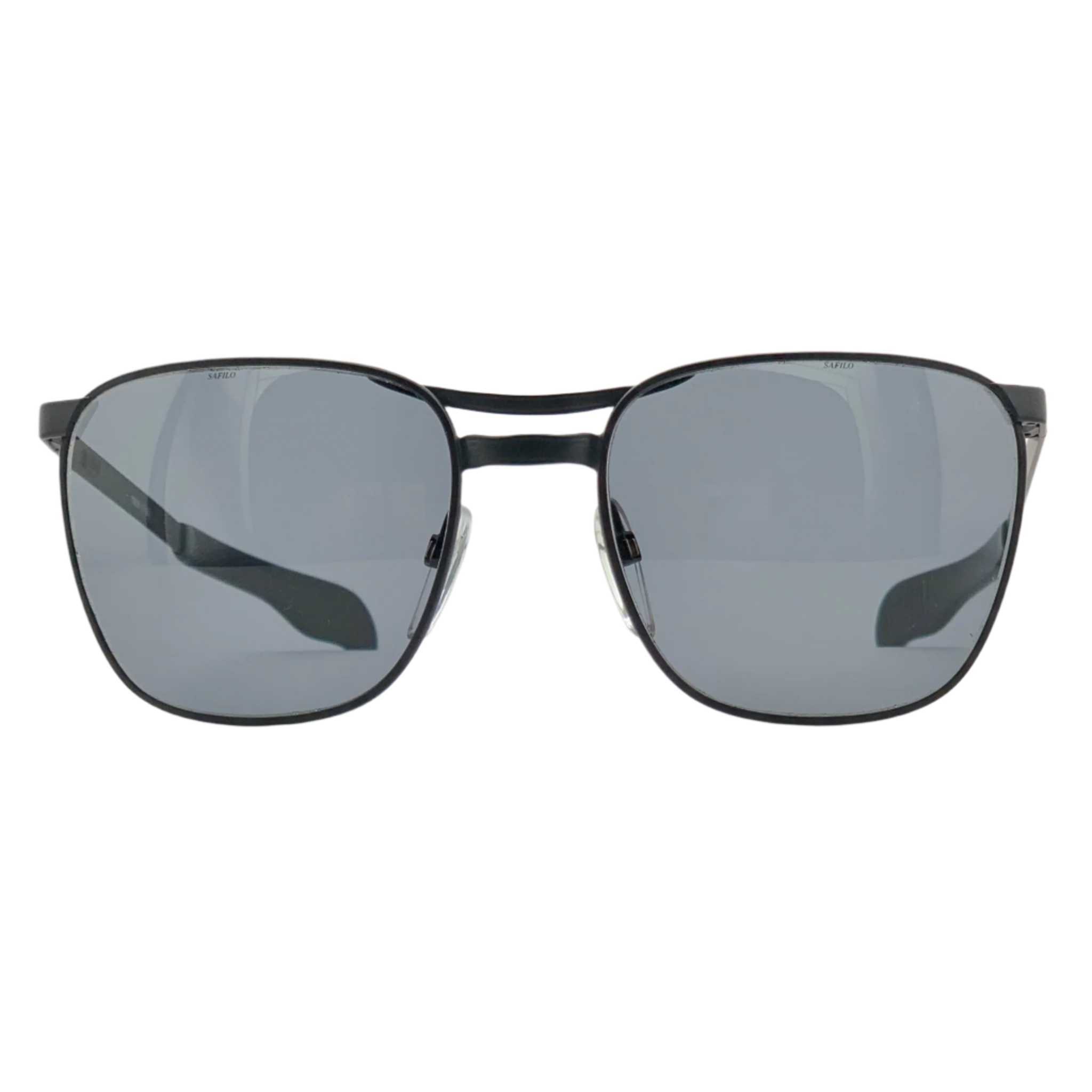 Vintage Safilo Aviator 7703 sunglasses for men and women in black frame with grey lenses made in Italy and never before worn or sold