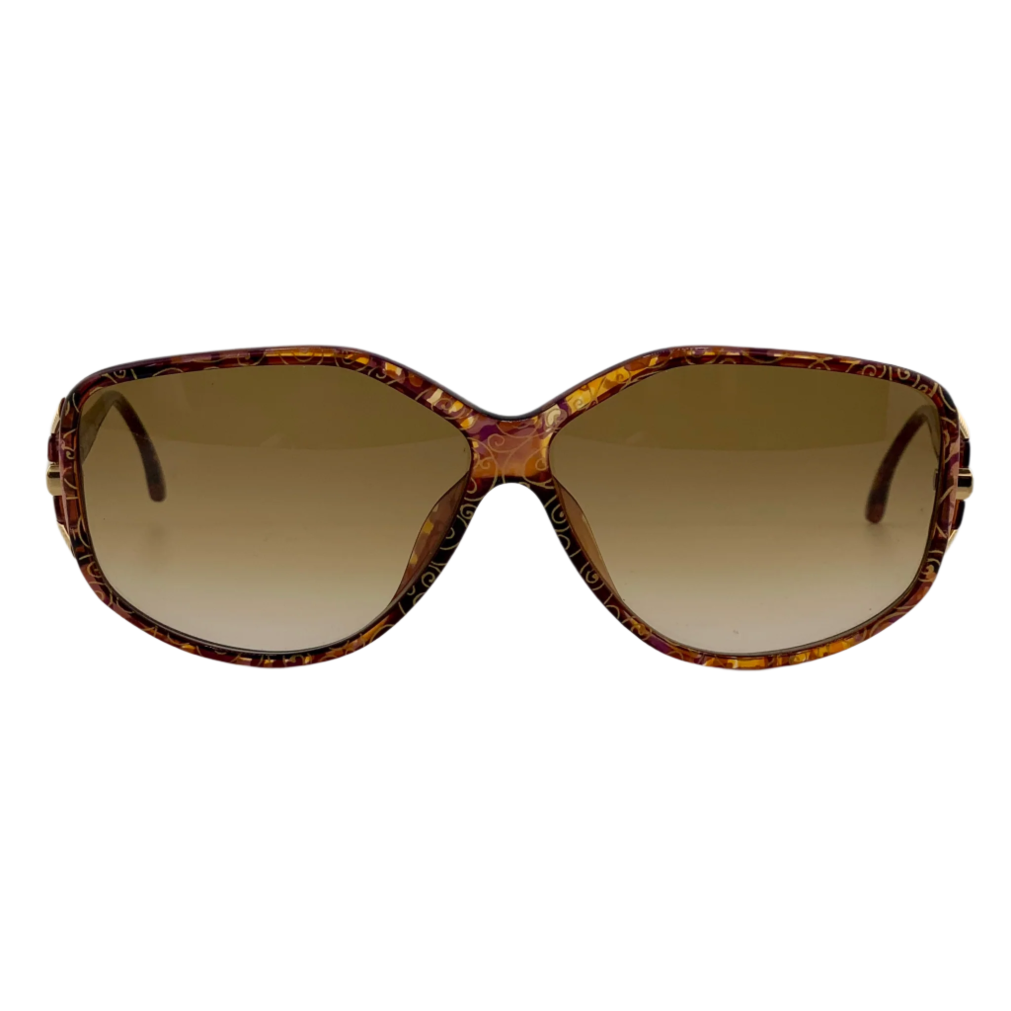 Vintage Christian Dior Oval sunglasses in brown and gold frame