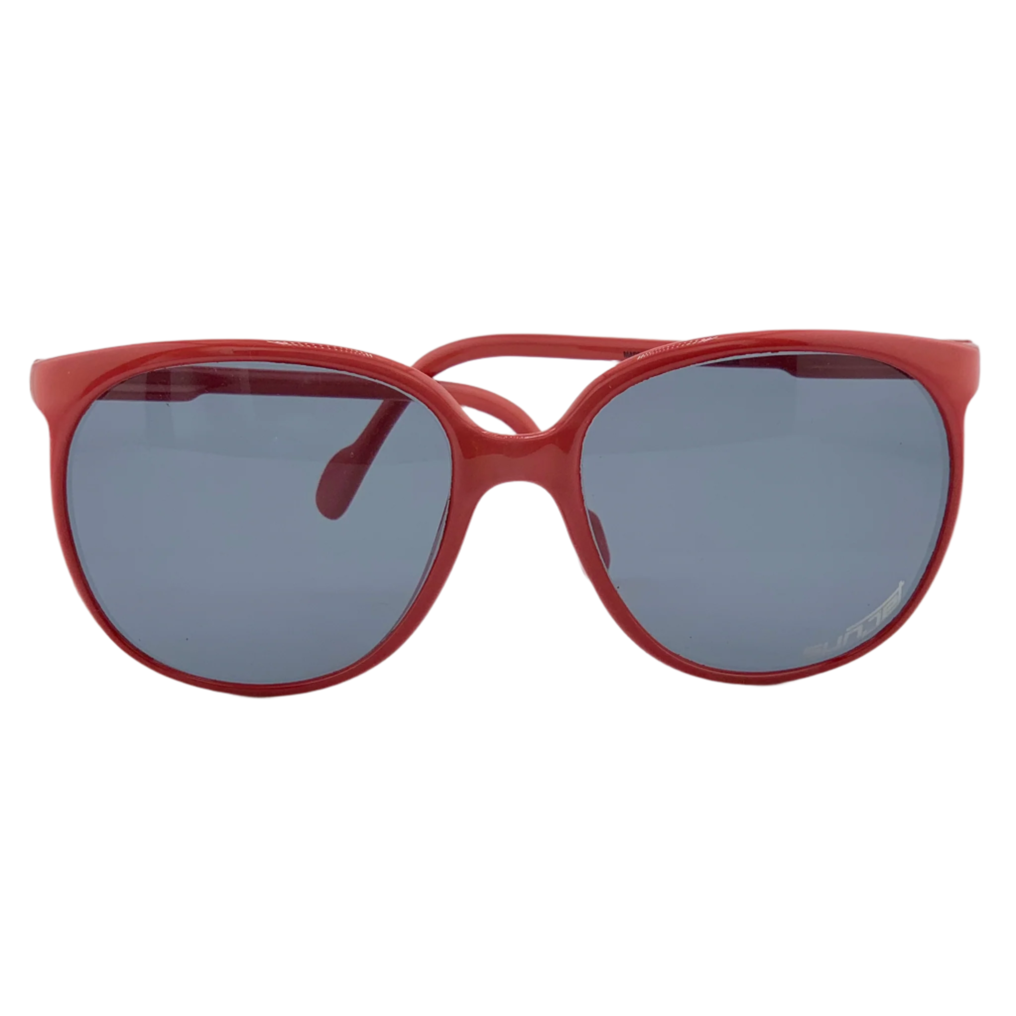 Vintage Sunjet by Carrera Round 5243 33 sunglasses in red frame and grey lenses for men and women, never before worn or sold, in superb condition and offering 100% UV protection, made in Austria