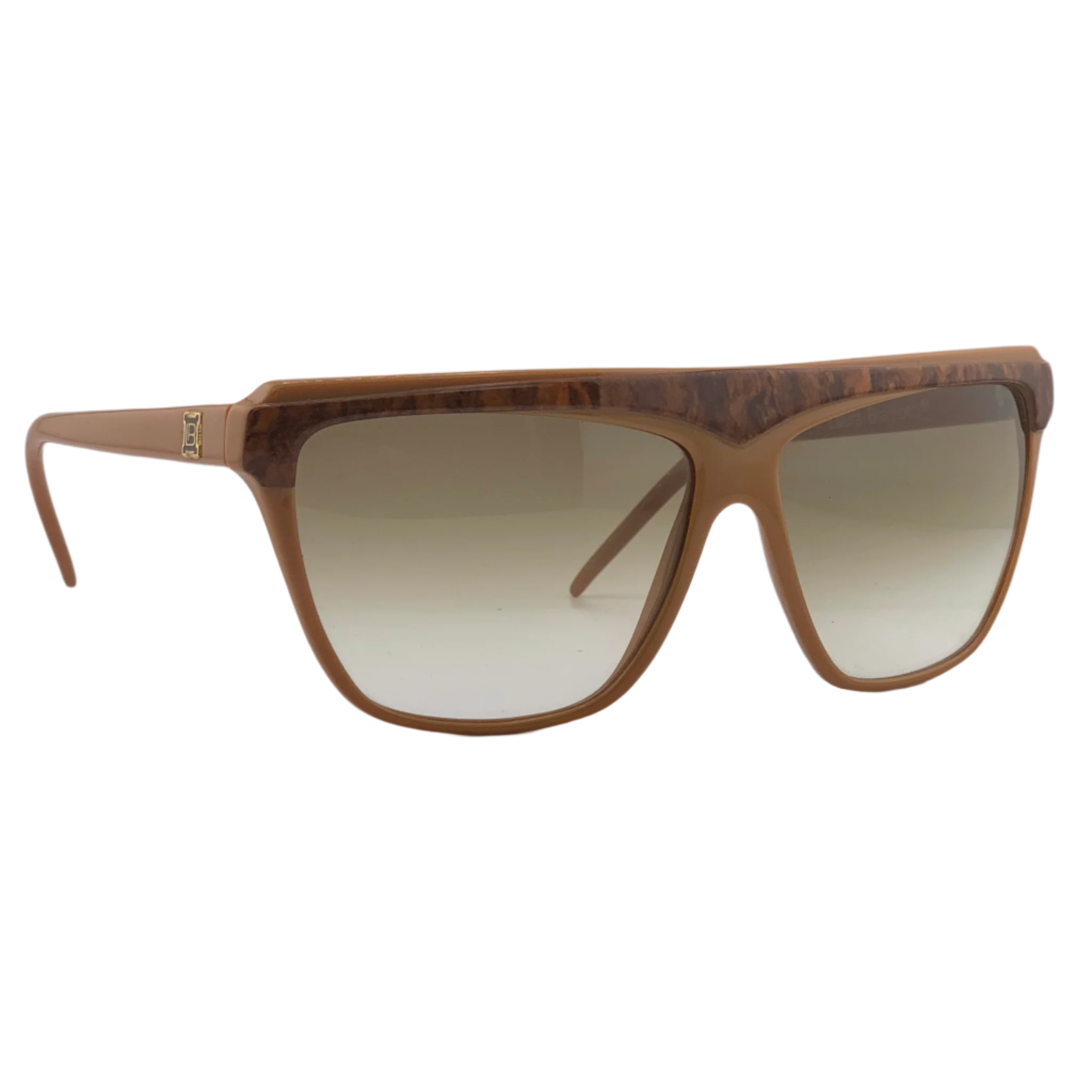 Authentic vintage Laura Biagiotti Square sunglasses in brown for men and women, made in Italy and never before worn or sold