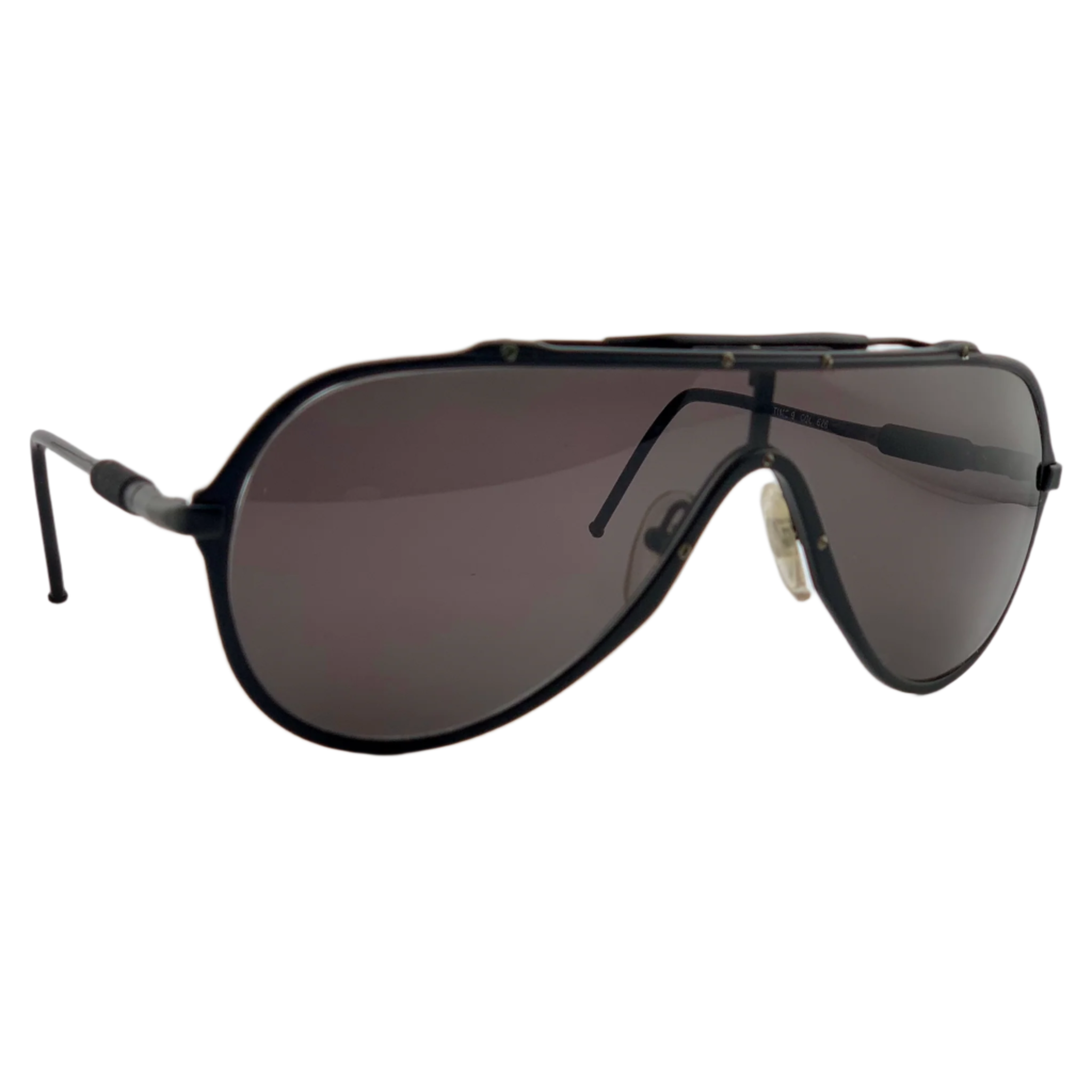 Italian-made Vintage Metal Vista Visor sunglasses in Black