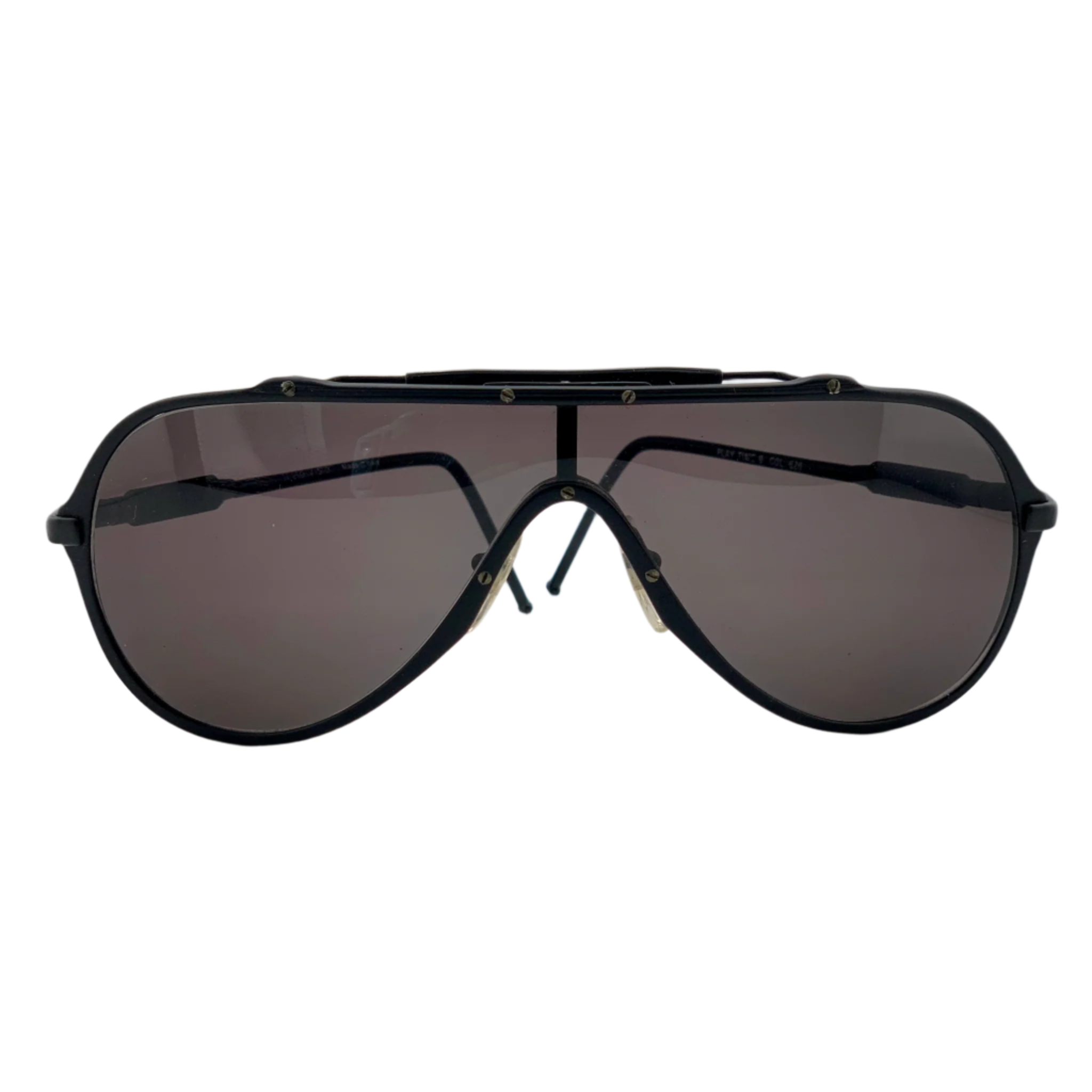 Vintage Metal Vista Visor sunglasses, never worn, in Black frame and lens