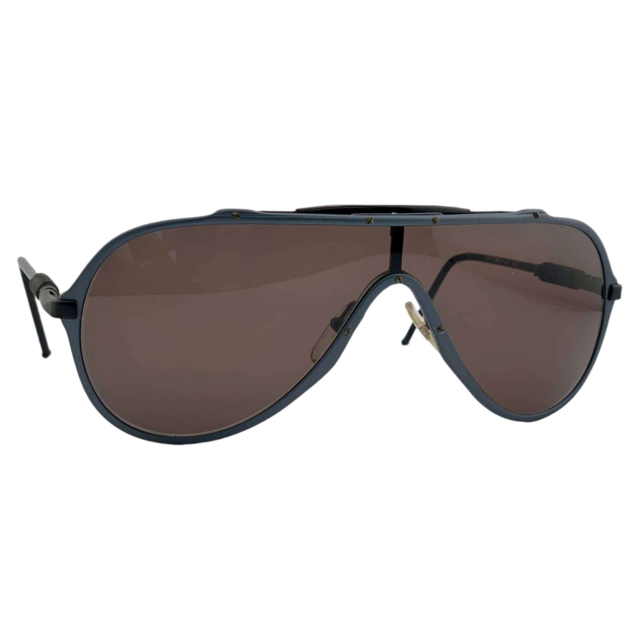 Brown lens Vintage Metal Vista Visor sunglasses made in Italy