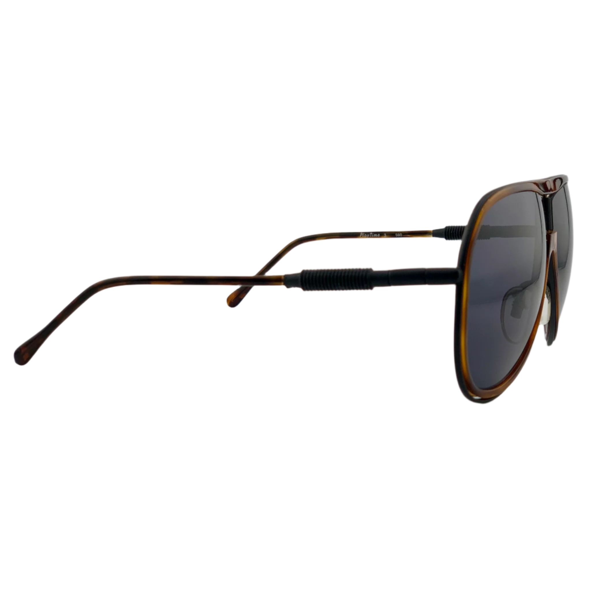 Metal Vista Aviator sunglasses with Tort frame and Grey lens for sale