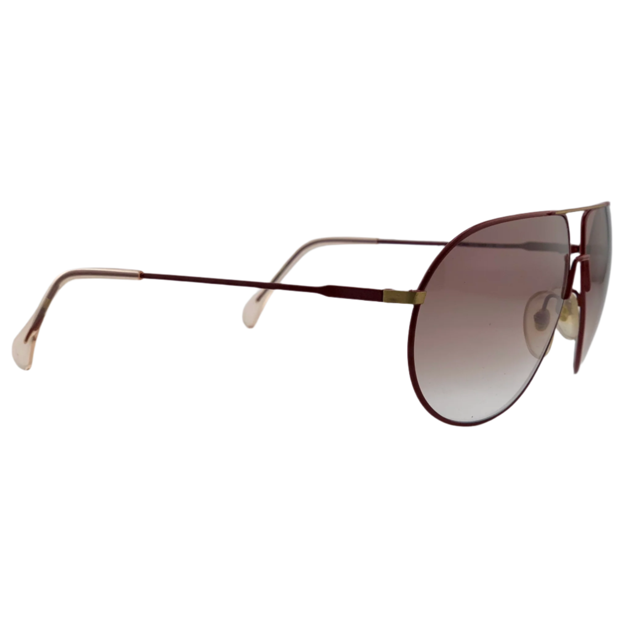 Original vintage Metal Vista Aviator 1435 sunglasses in red frame and brown lens