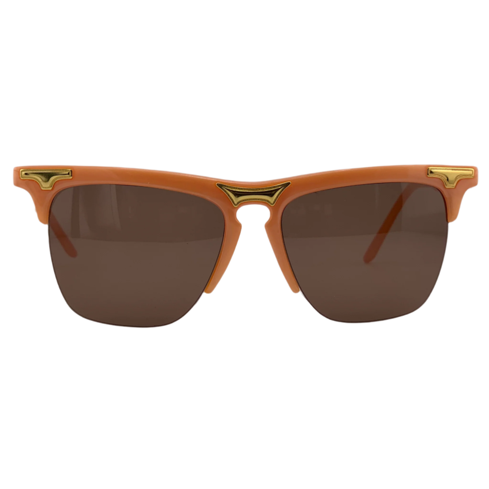 Vintage Missoni Square sunglasses with orange frames and brown lenses for men and women