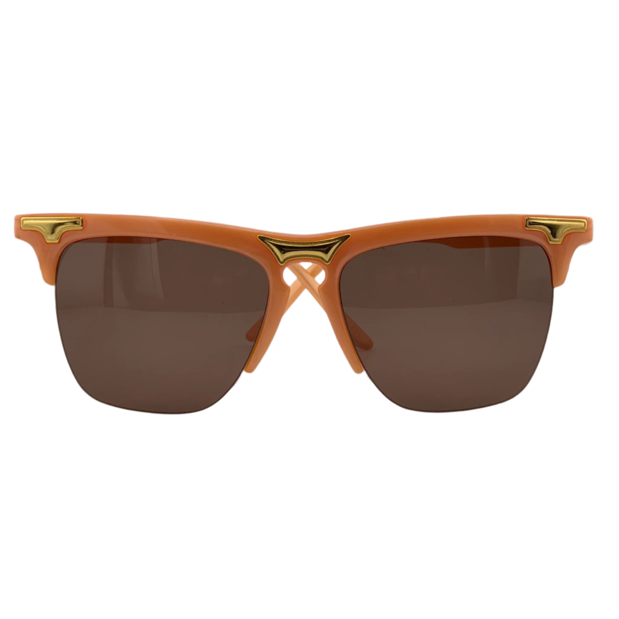 Original Missoni SQUARE M52U sunglasses featuring vibrant orange frames and high-quality brown lenses