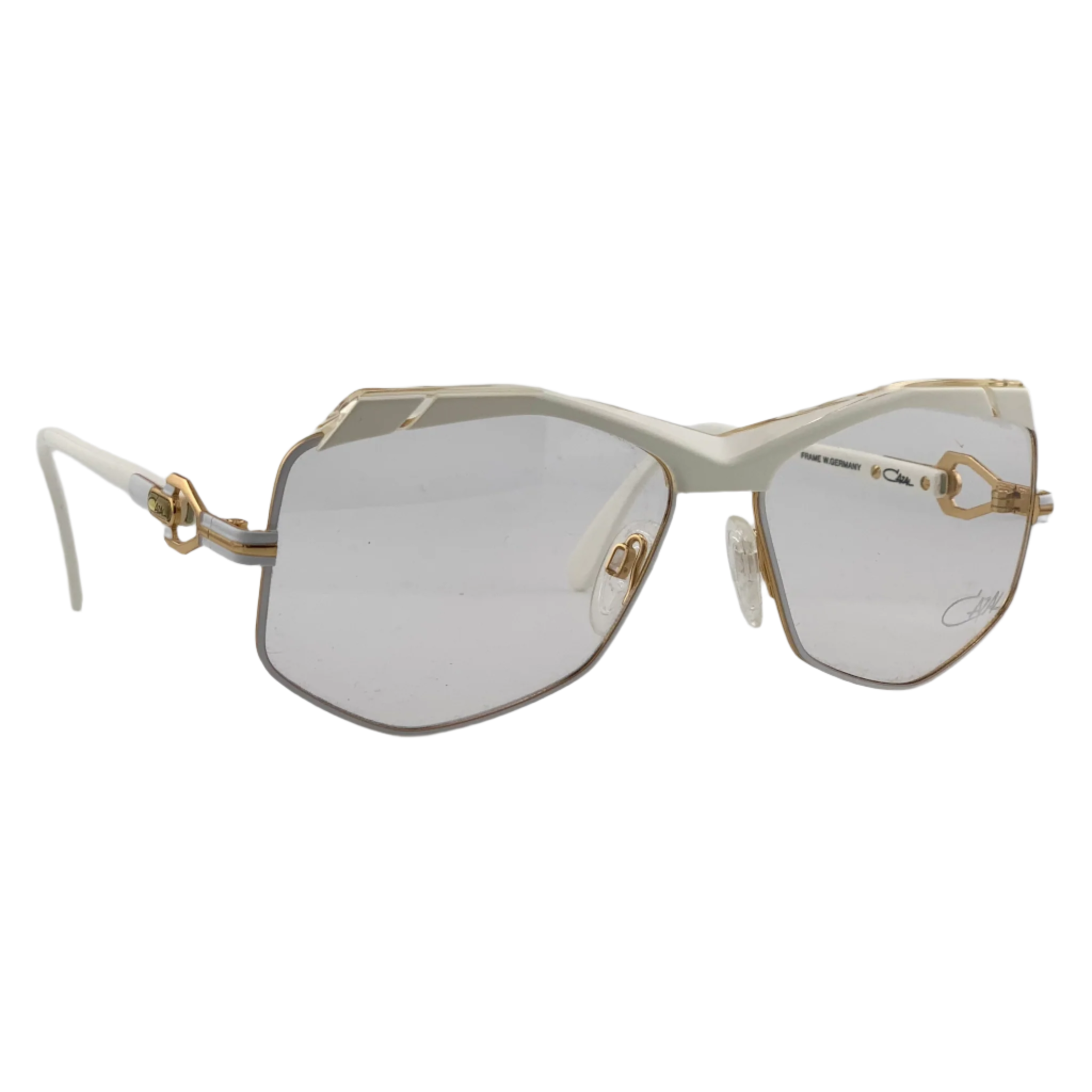 Original WGermany-made Cazal Round 230 180 sunglasses featuring clear lenses for men and women