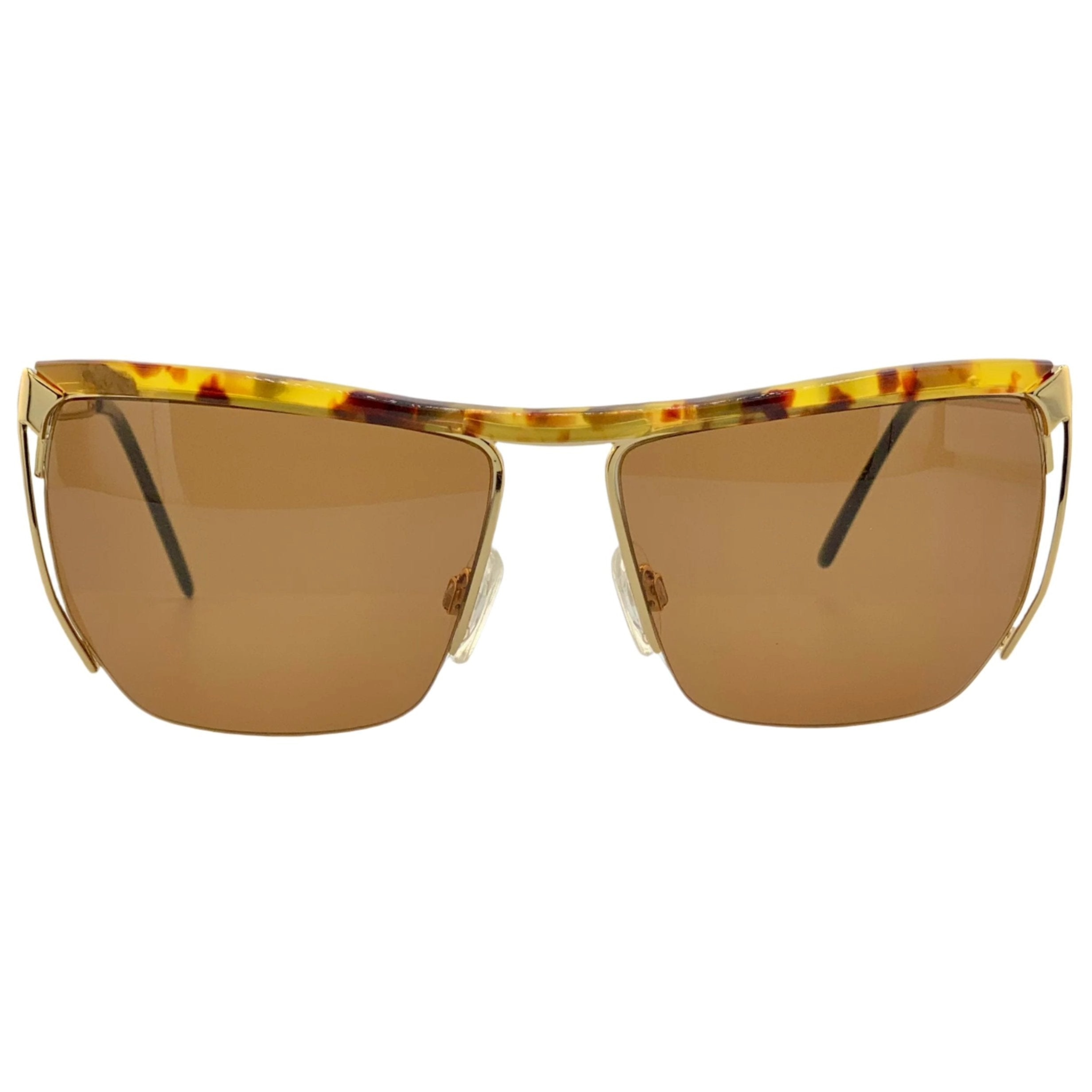 Vintage Gucci Square 2325/S sunglasses in tort frame and brown lenses, made in Italy, never worn or sold, in superb condition for men and women