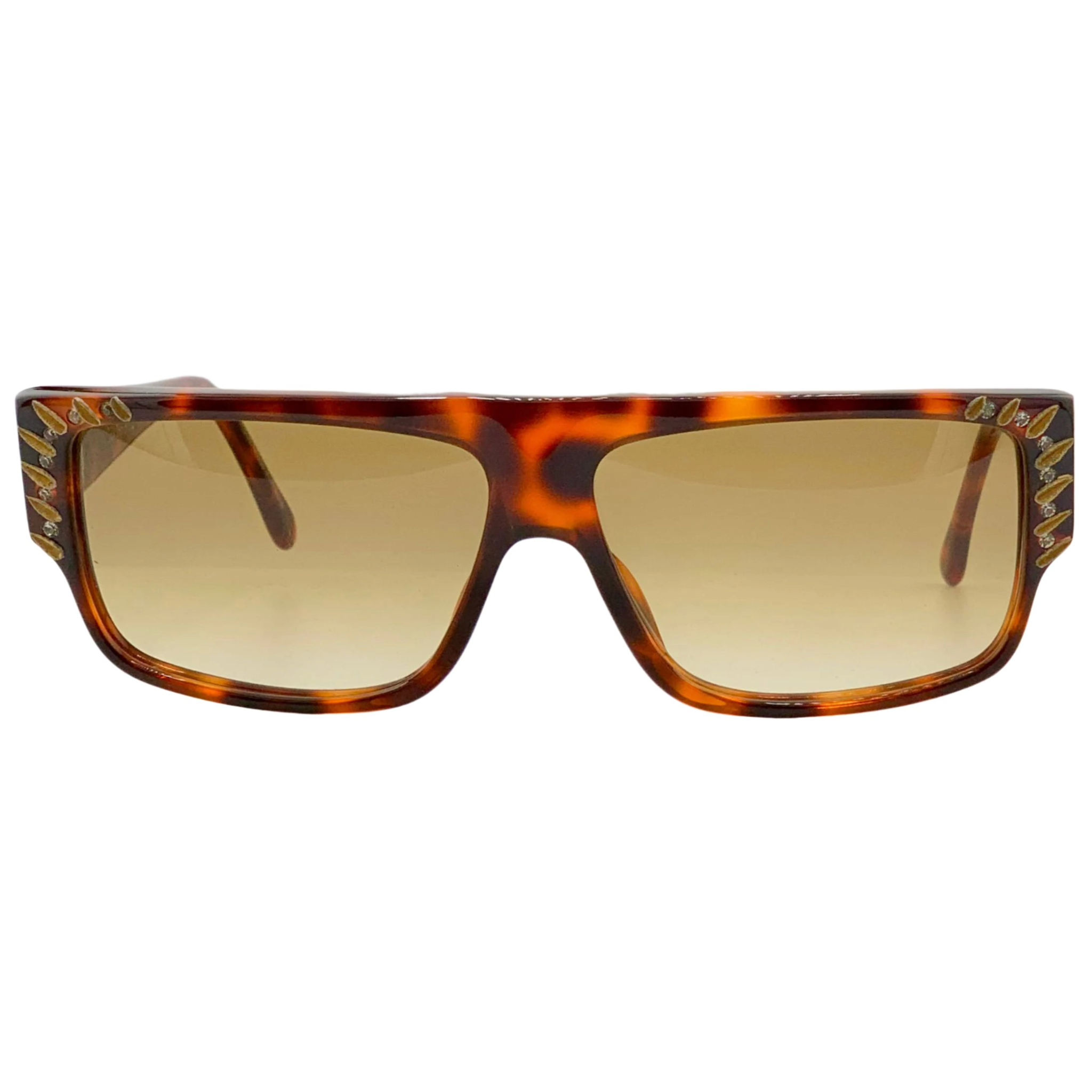 Vintage Emmanuelle Khanh flat brow sunglasses in tortoiseshell frame, brown lens