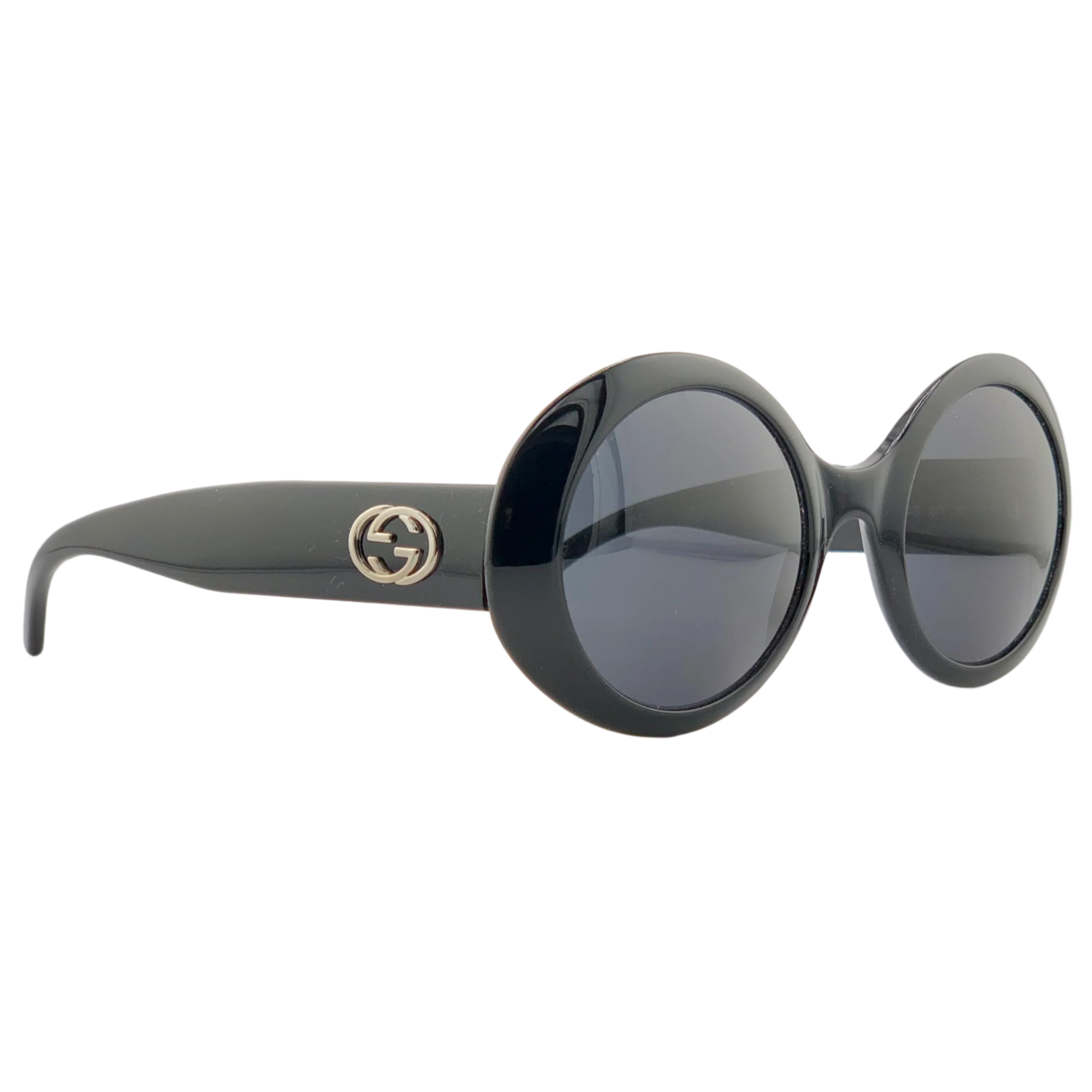 Stylish vintage black Gucci Round 2401/N/S sunglasses for women, made in Italy, never before worn or sold, in superb condition, selling an original