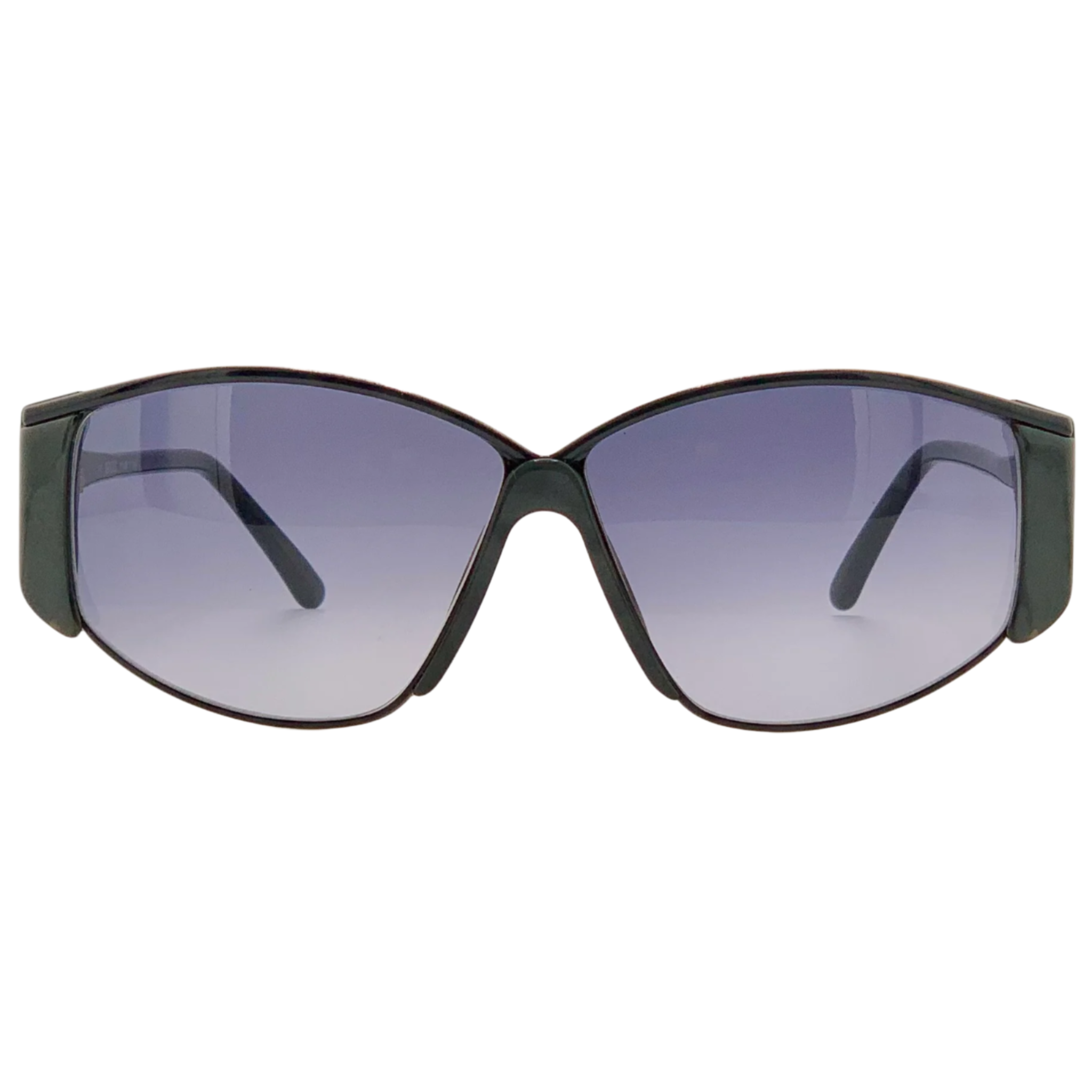 Vintage Gucci oval sunglasses for men and women in black frame and grey lens