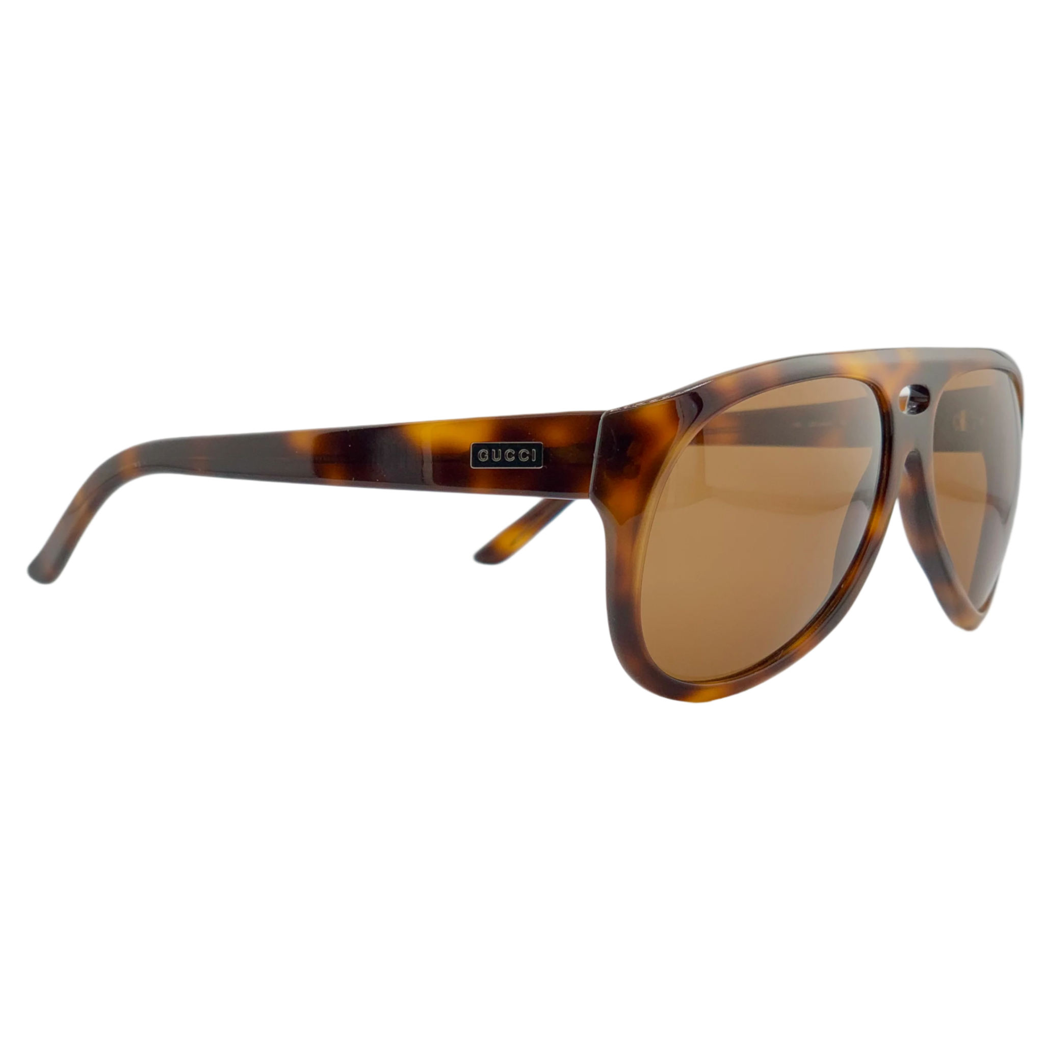 Gucci Aviator 2484/S sunglasses with tort frame, brown lens, for men and women, made in Italy, never before worn or sold, in excellent condition, authentic original