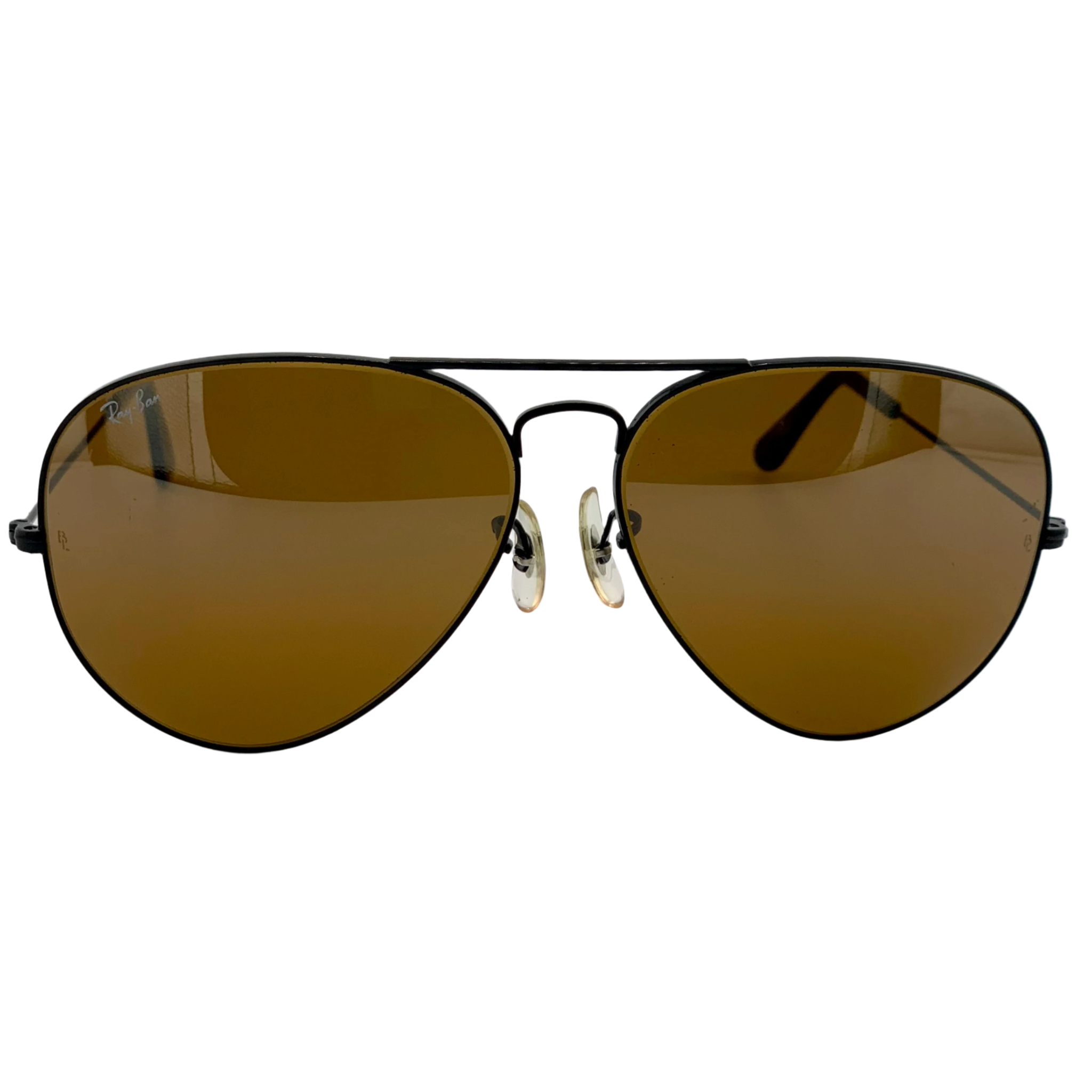 Vintage Black Rayban Aviator sunglasses for men and women, with brown lenses and 100% UV protection In superb, unworn condition Original and authentic
