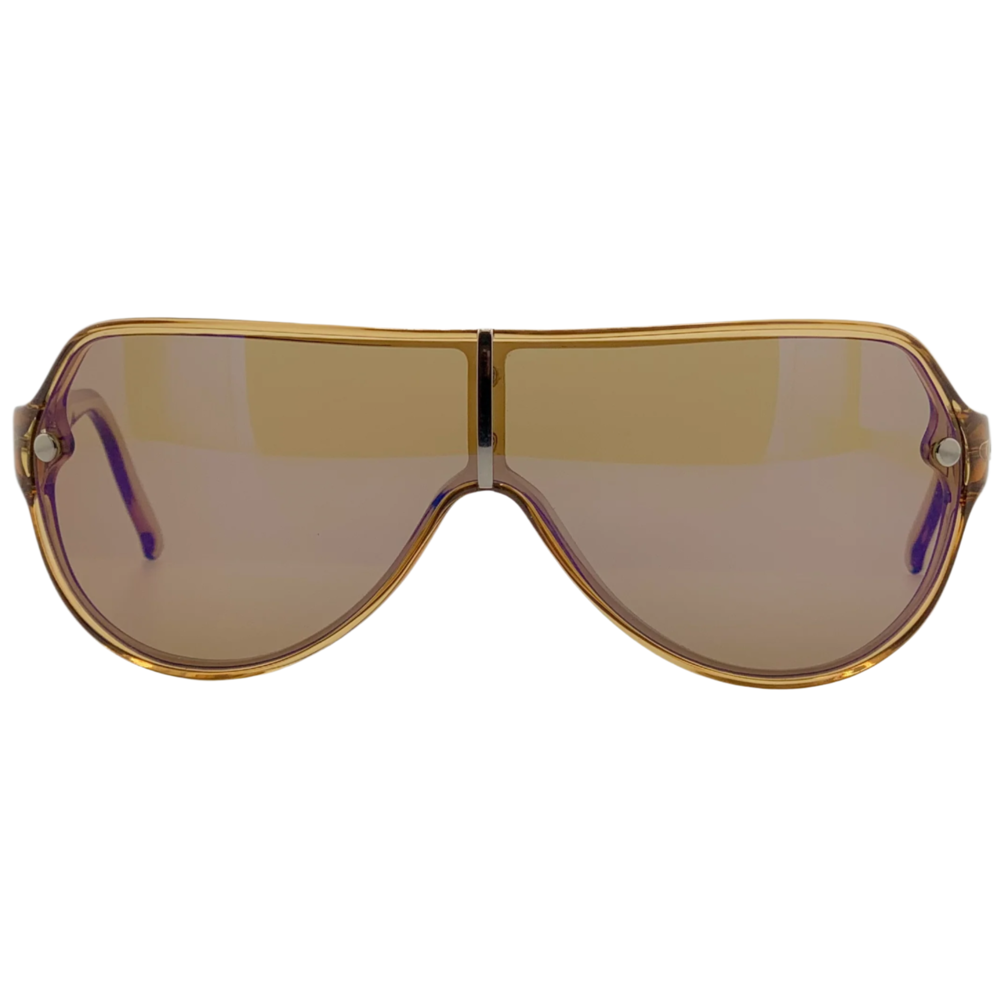 Gucci visor sunglasses for men and women in brown frame and lenses, made in Italy and in superb condition, never before worn or sold