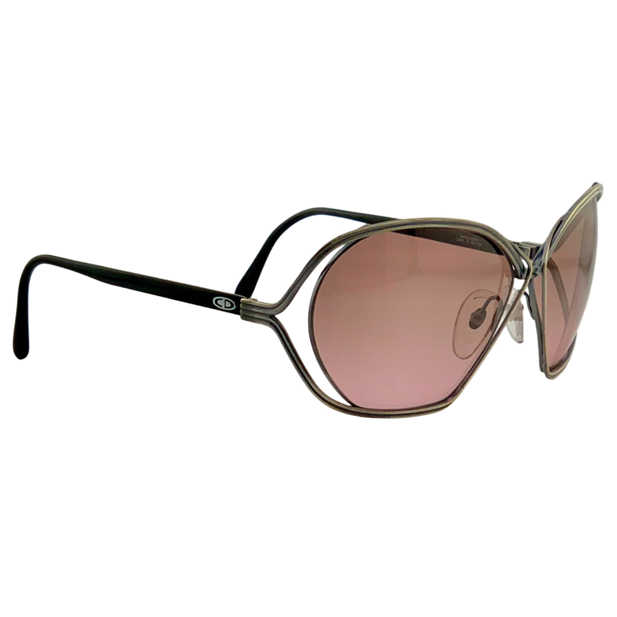  Christian Dior Square 2499 70 sunglasses with rhodium/black frame and brown lens, made in Austria, in superb condition, never before worn or sold, authentic and original 