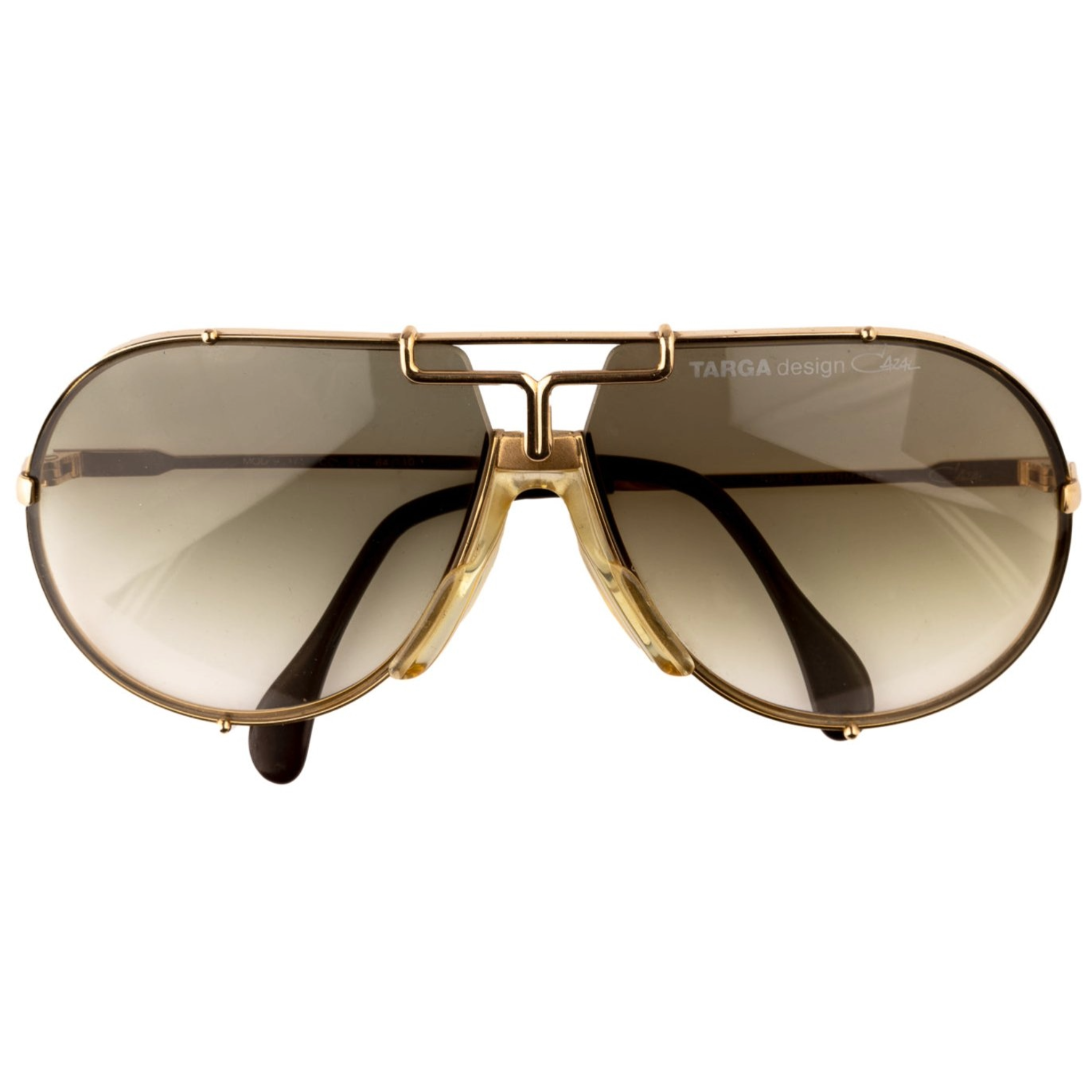 Superb Condition Vintage Cazal Targa Aviator Sunglasses in Gold for Men and Women