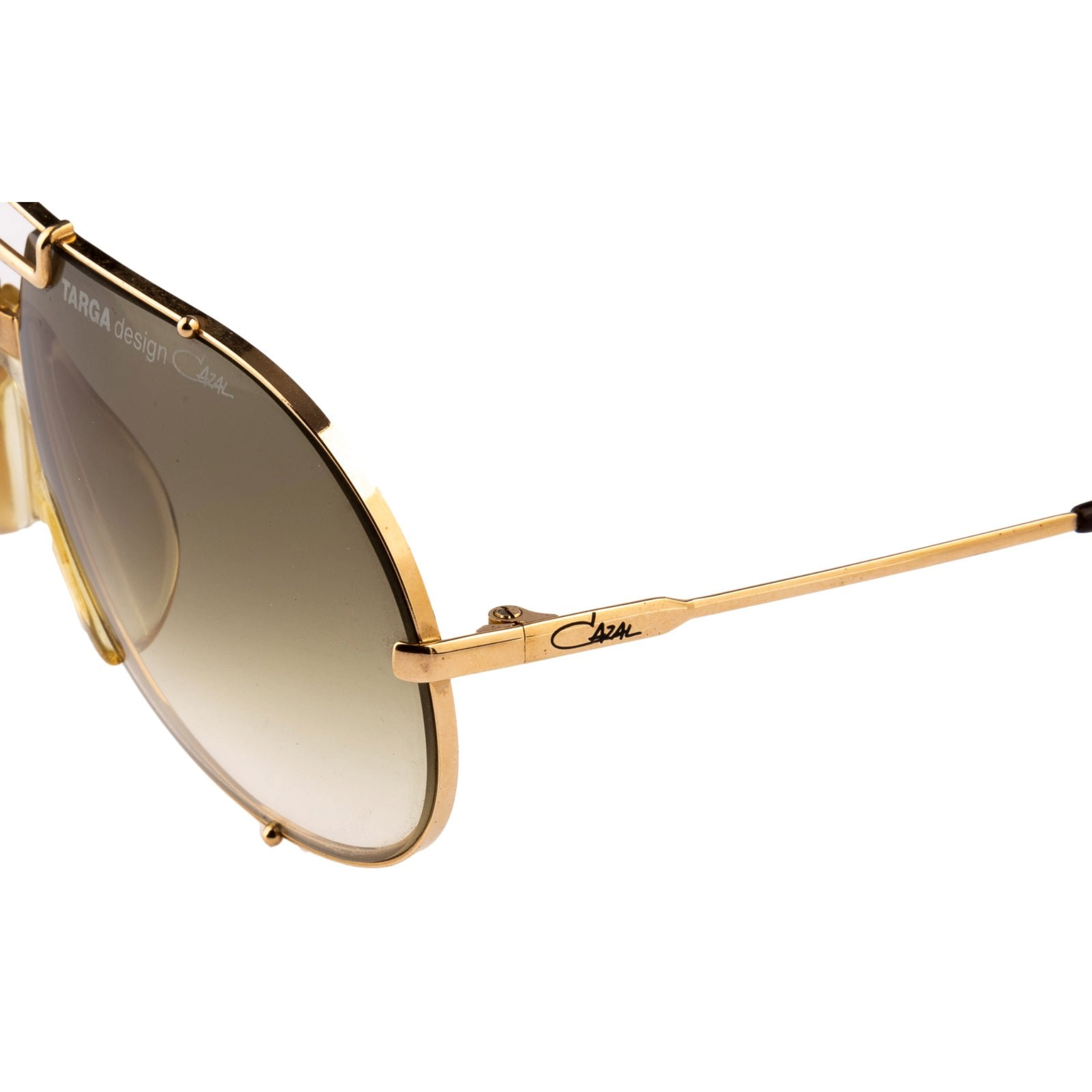 Never Worn Vintage Cazal Targa Aviator Sunglasses in Gold for Men and Women