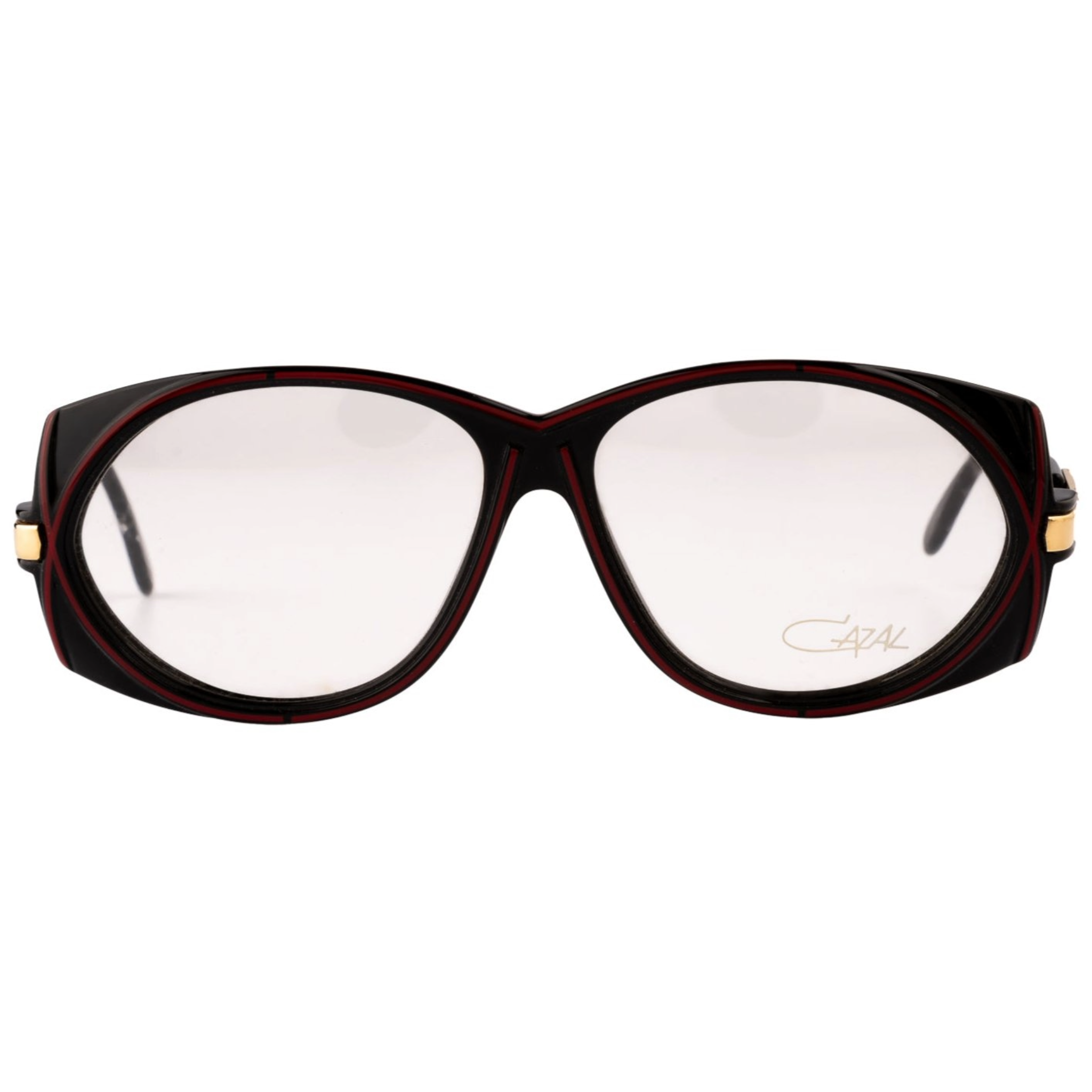 Vintage Cazal Oval 327 sunglasses in black frame and clear lenses