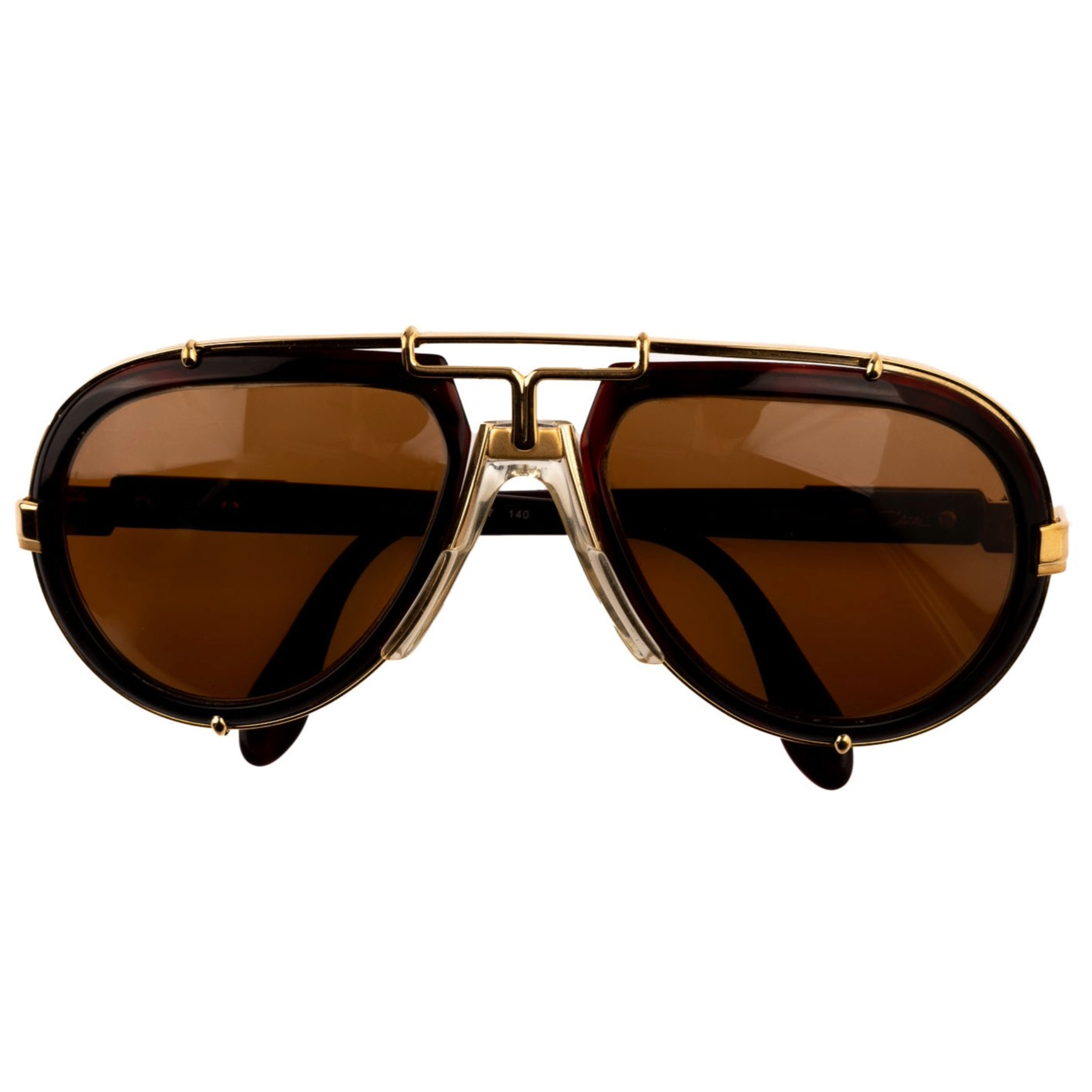 Men and women's vintage Cazal Aviator 642 sunglasses in brown frame