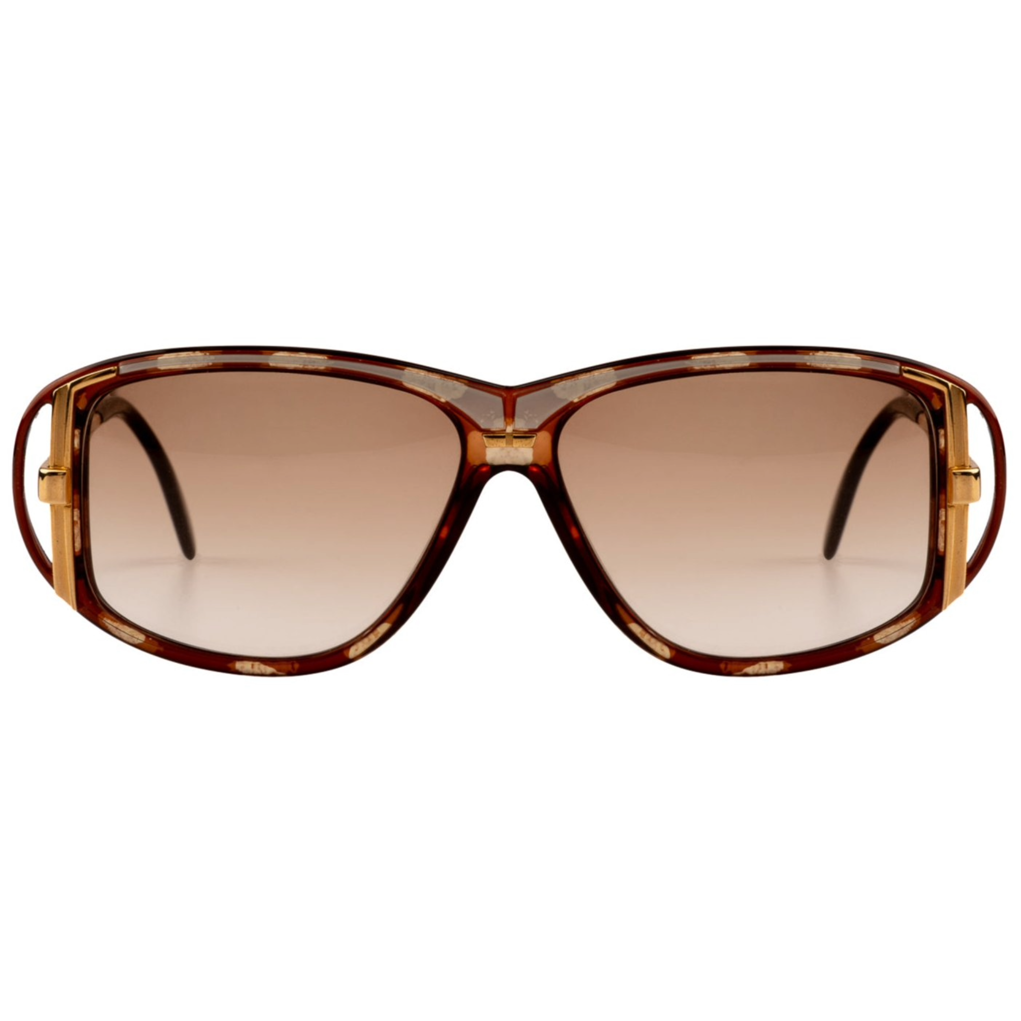 Vintage Cazal Oval 321 sunglasses in brown and gold frame