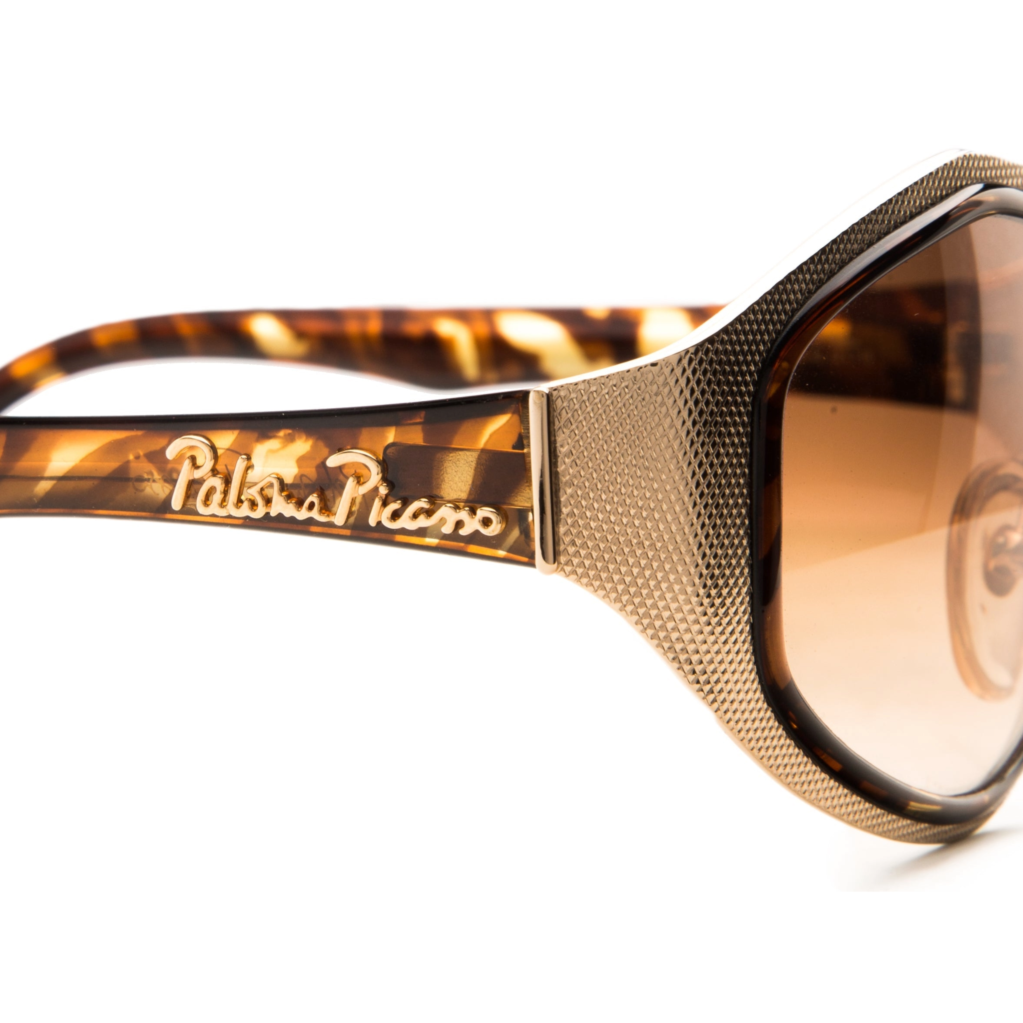 Black and gold Paloma Picasso Oval 3715 sunglasses with oval frames and sleek design