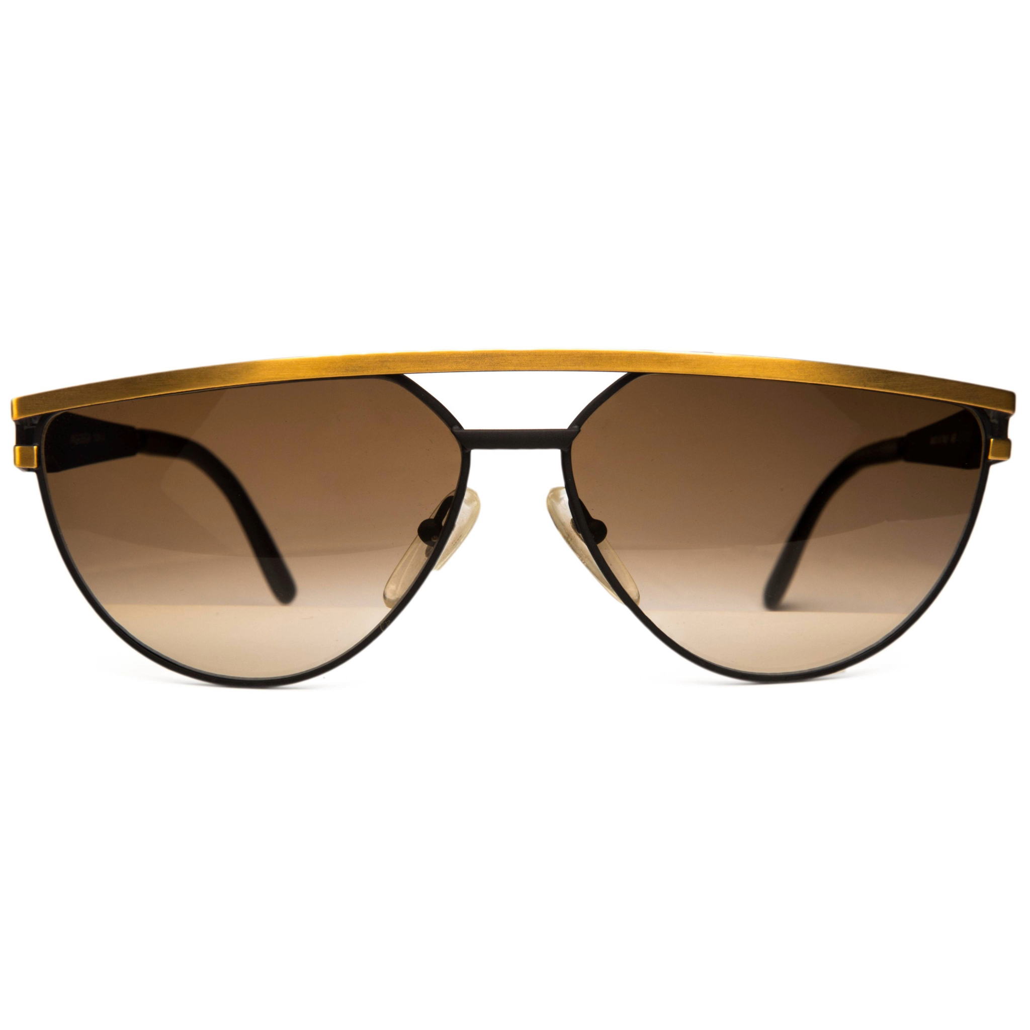 Vintage black and gold Maga 3036 sunglasses for men and women