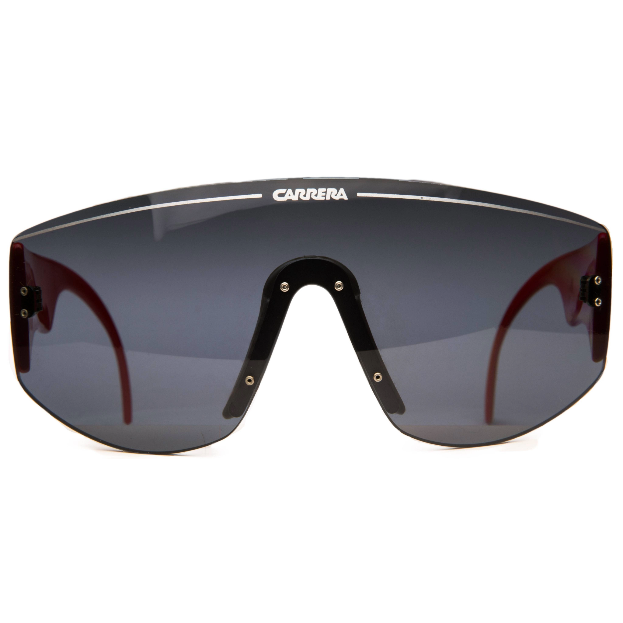 Black Carrera Shield 5414 sunglasses with gold accents and sleek design