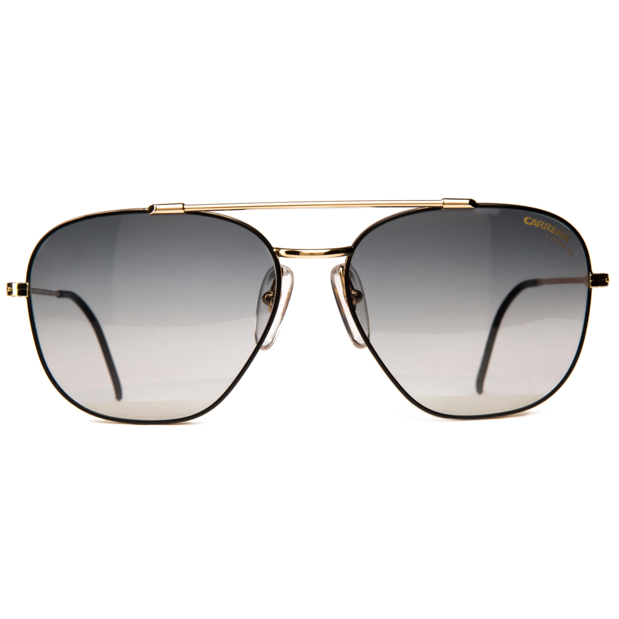 Vintage Carrera Aviator 5477 gold frame sunglasses for men and women with grey blue gradient lenses 