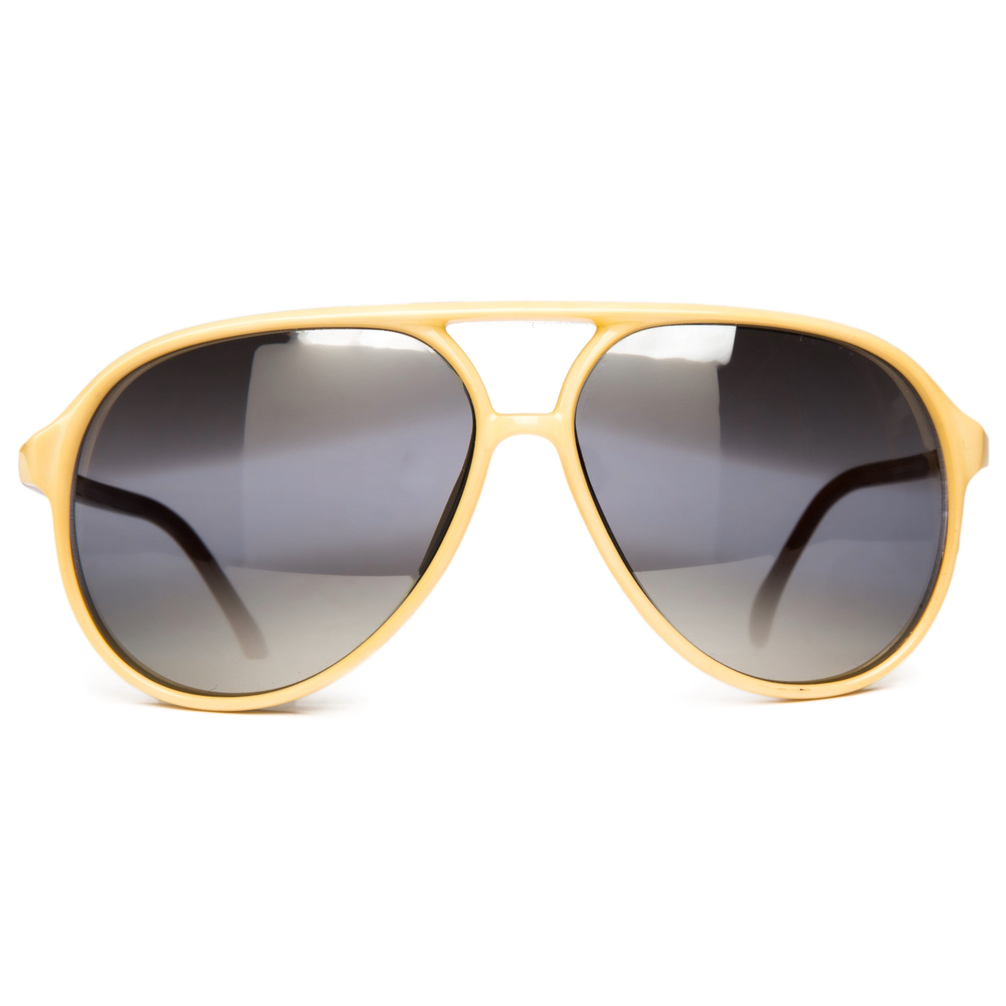 Vintage Sunjet by Carrera Aviator 5242 sunglasses for men and women, with cream and brown frame and black smoke lenses providing 100% UV protection