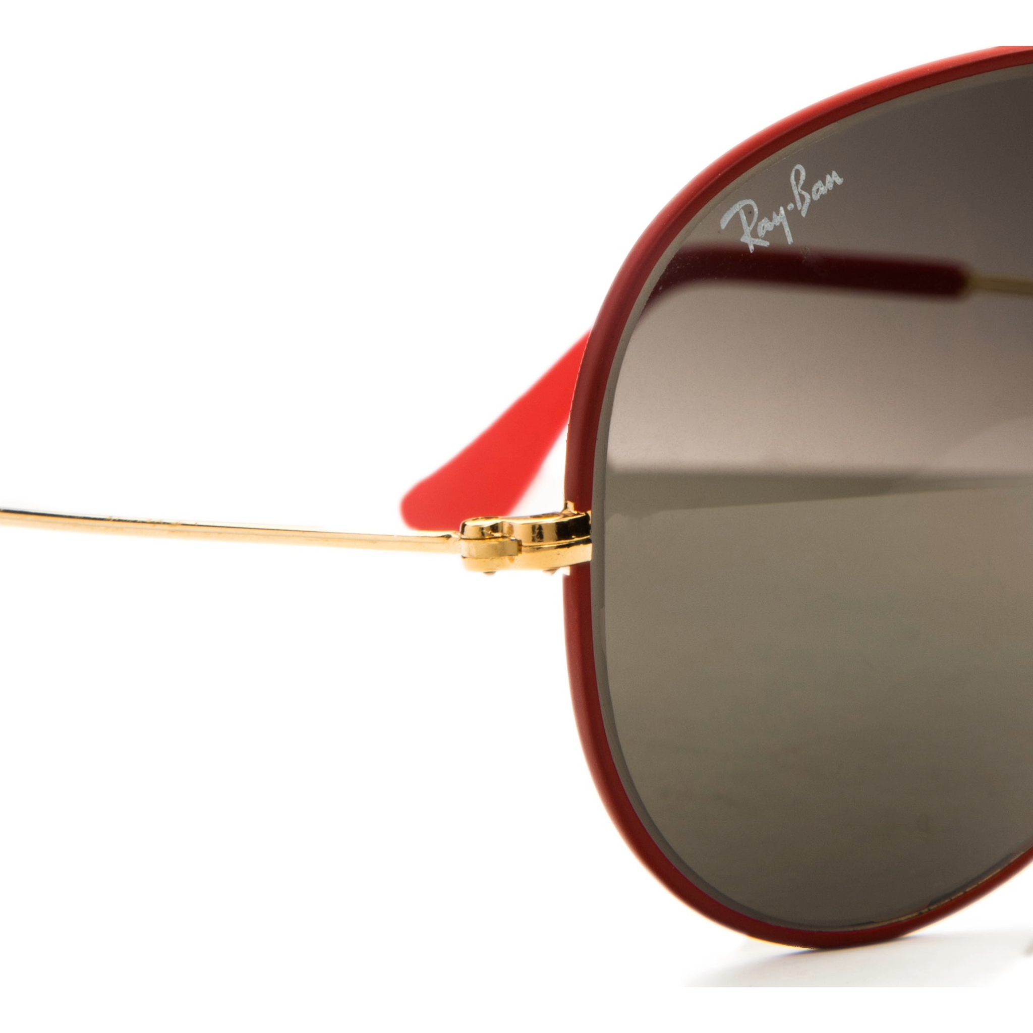  Authentic vintage Rayban Shooter Aviator sunglasses in red and gold, with black smoke lenses Suitable for men and women 100% UV protection, never before worn or sold