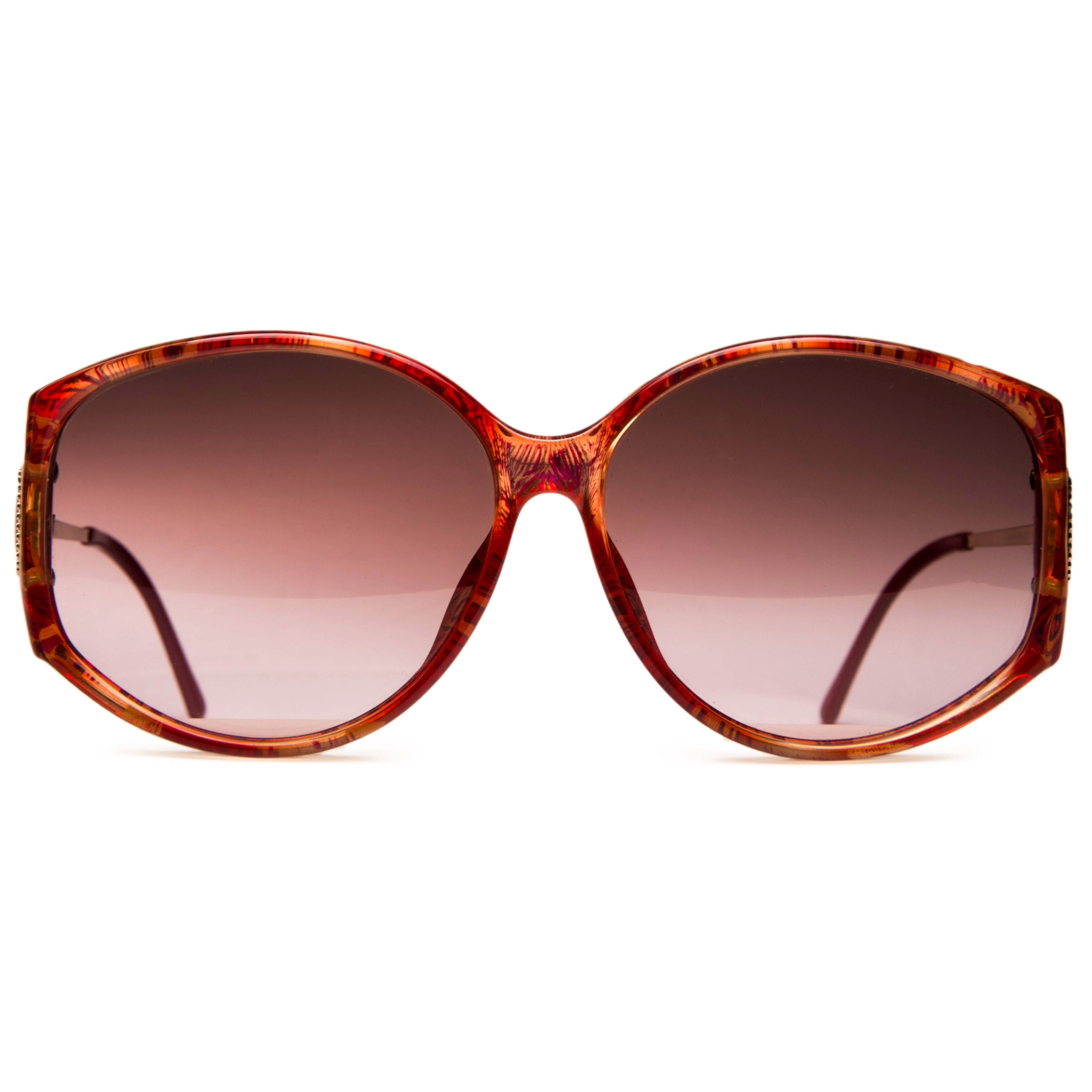 Vintage Christian Dior sunglasses for women in red combination frame