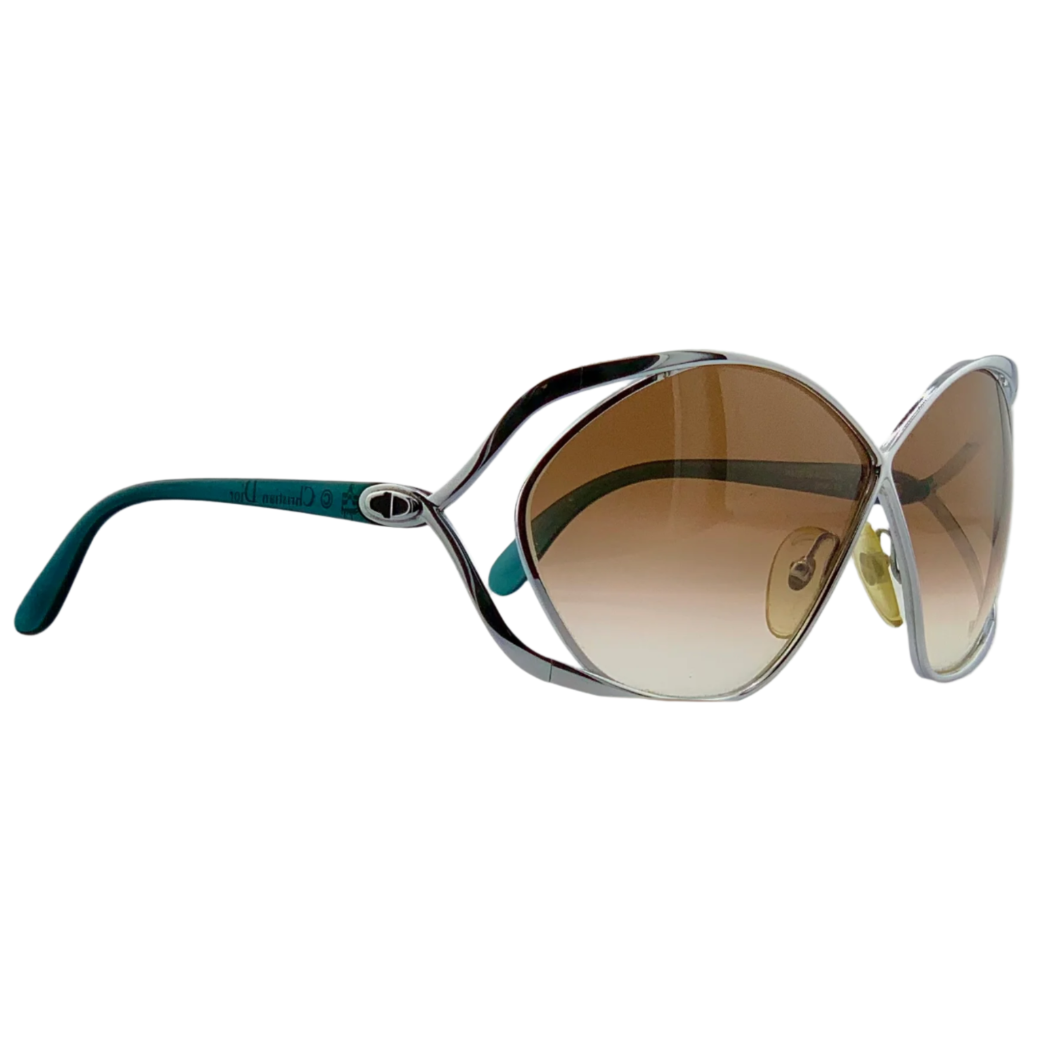 Stylish Christian Dior Square 2056 75 sunglasses with black frames and tinted lenses