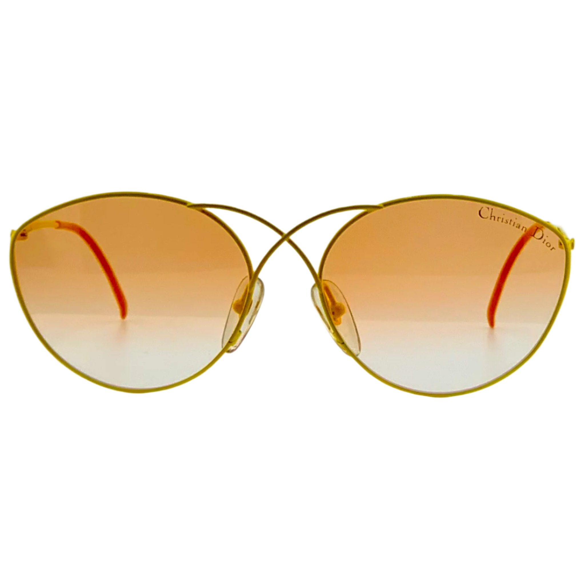 Vintage Christian Dior cat eye sunglasses in yellow for women