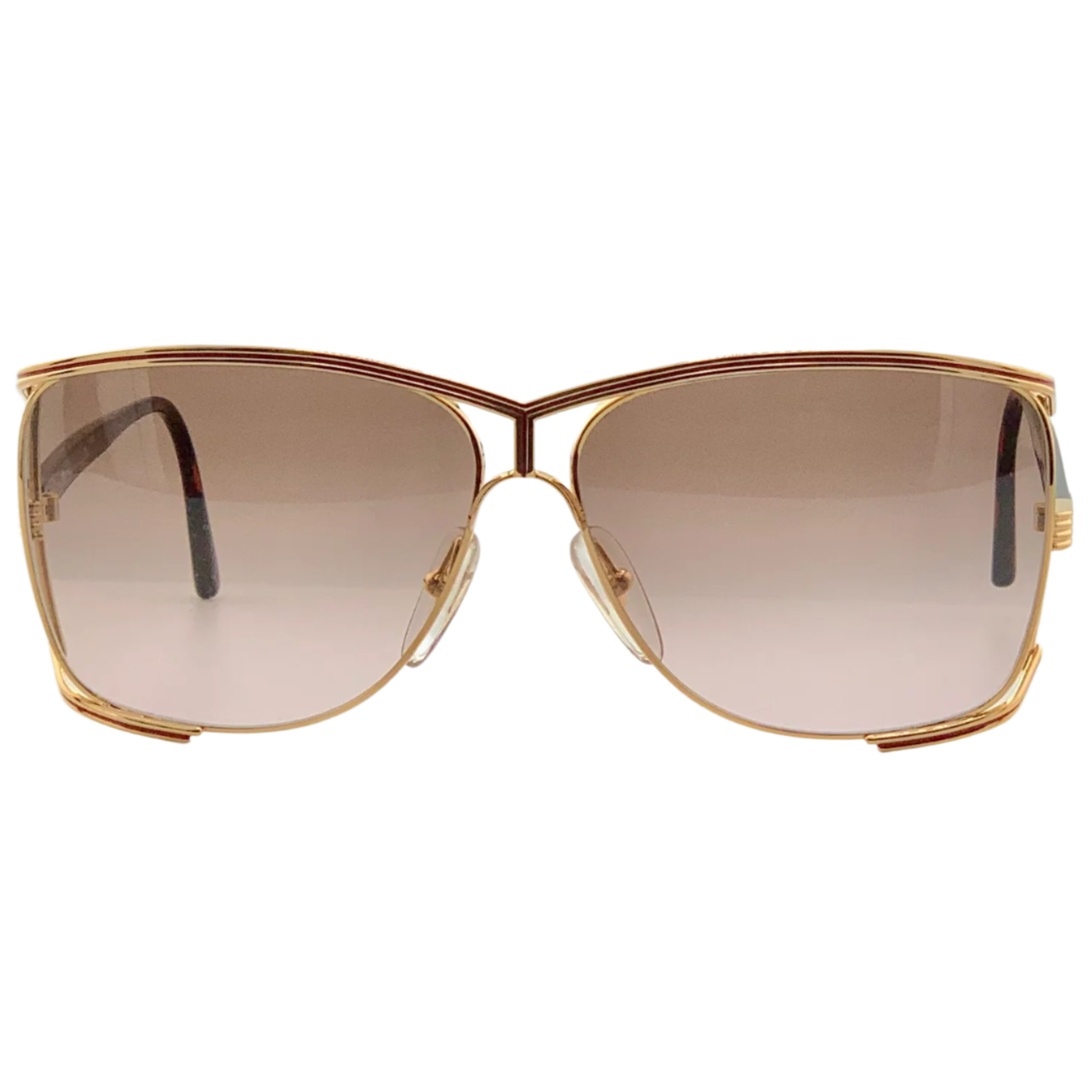 Vintage Christian Dior Square 2688 43 sunglasses for women in Tort/Gold/Red with brown lenses, made in Germany, in superb condition, never worn or sold, selling an original