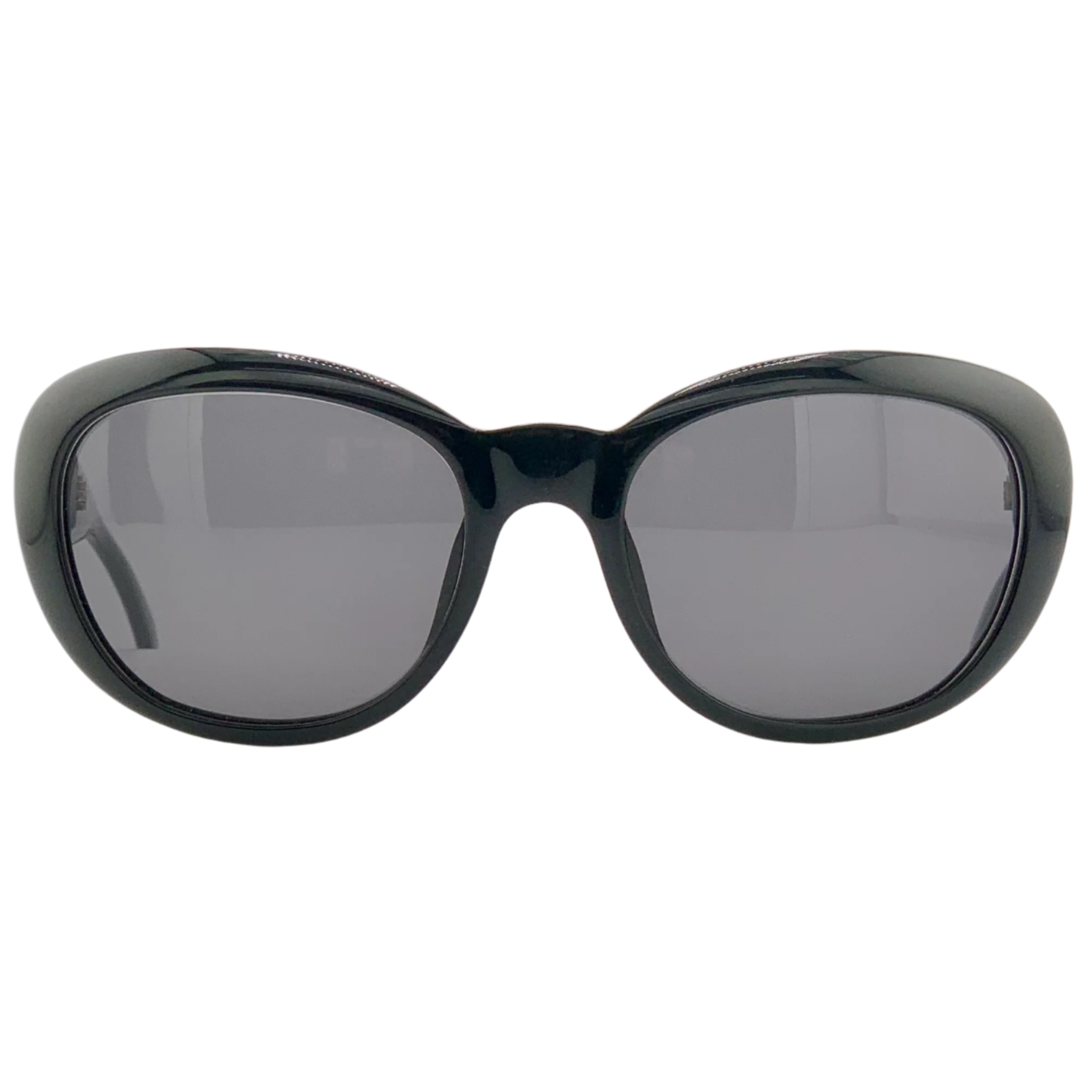 Vintage Christian Dior Round 2945 90 sunglasses for women in black and gold frame with grey lenses made in Austria