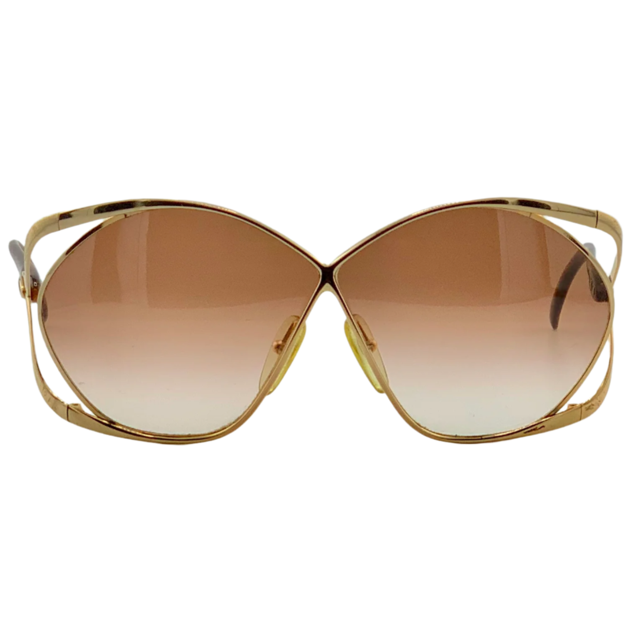 Vintage Christian Dior Square 2056 41 sunglasses for women in gold frame and brown lens, made in Austria