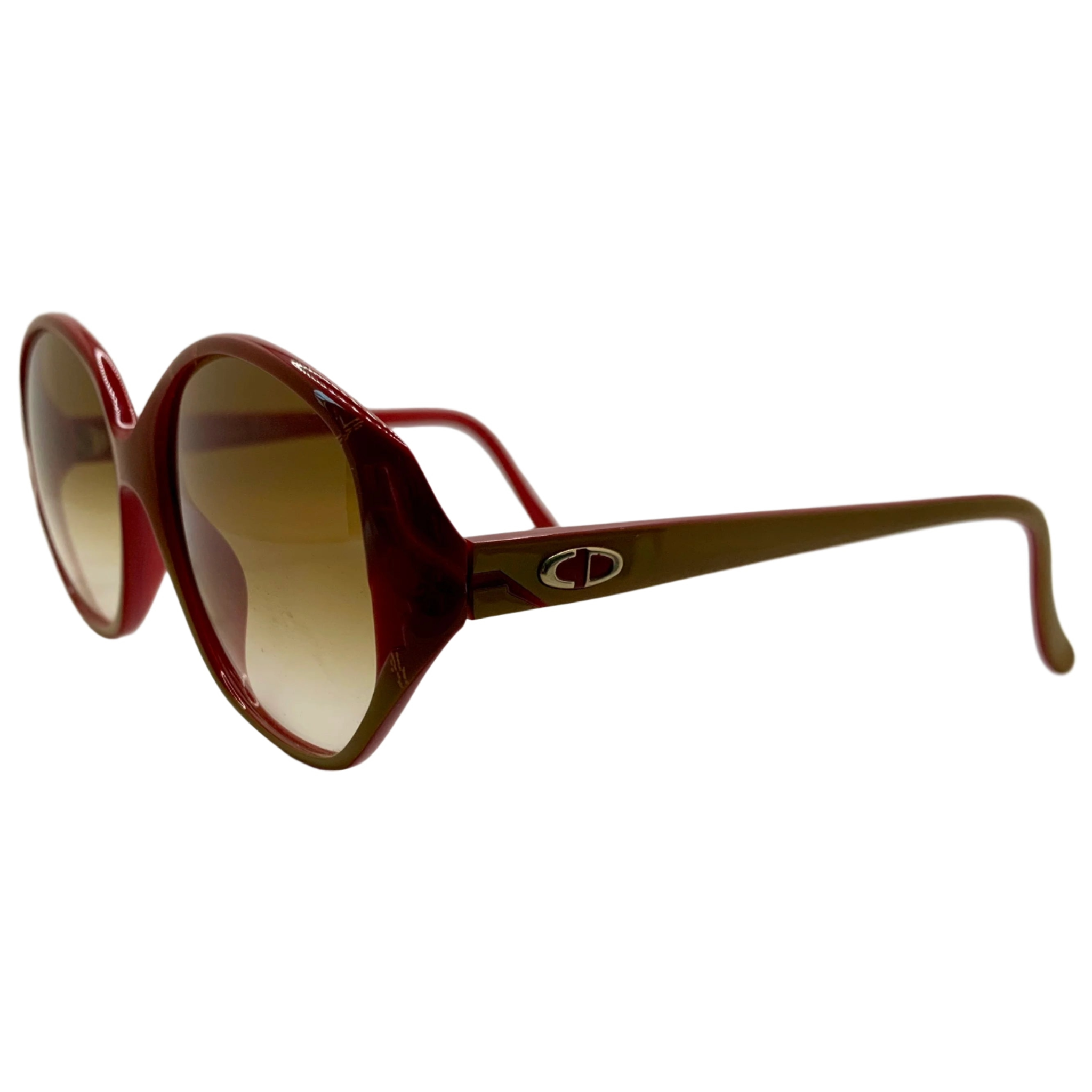 Christian Dior round sunglasses, made for women, in red frame