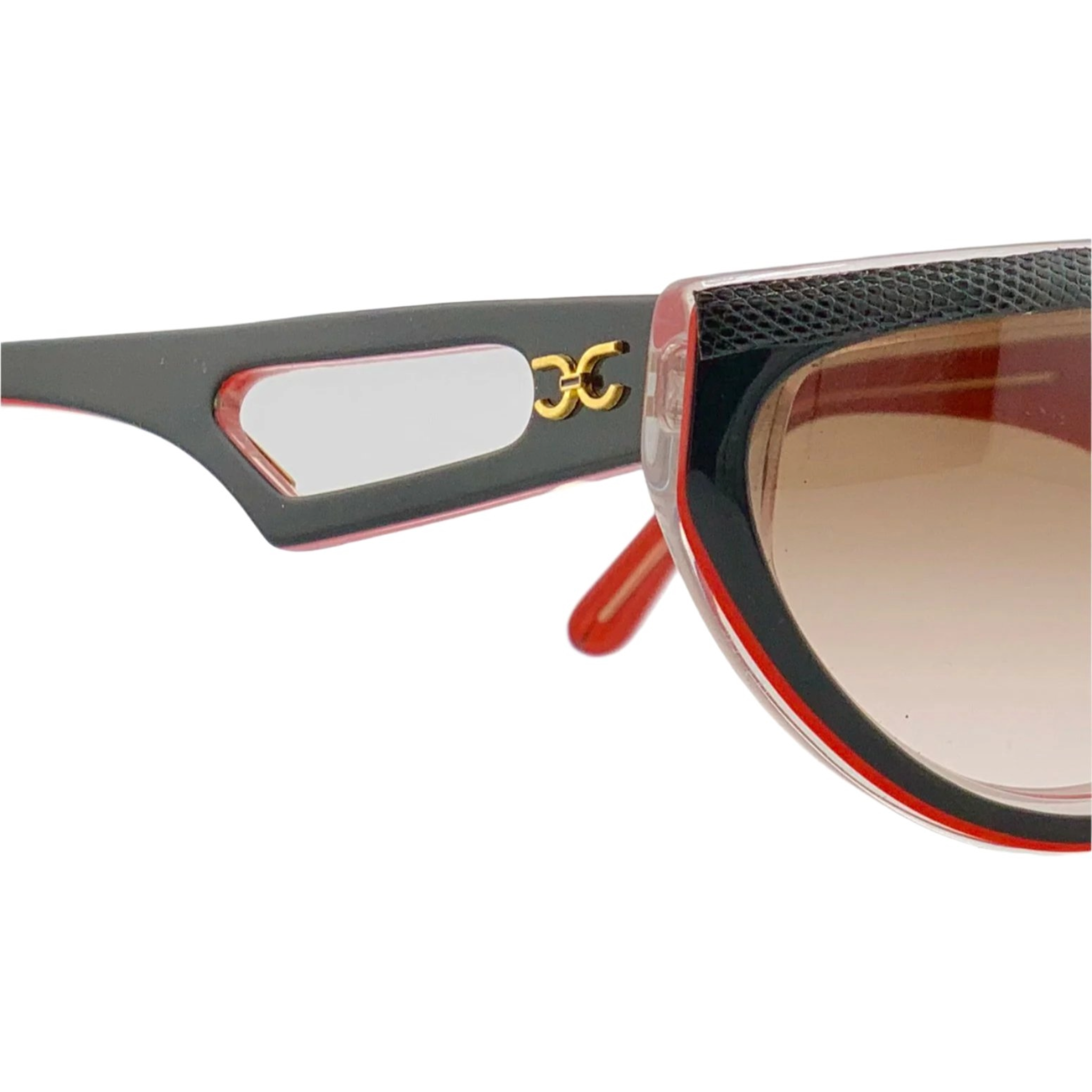 Black Claudia Carlotti Cat Eye Stratos CS8 sunglasses with stylish cat-eye frame