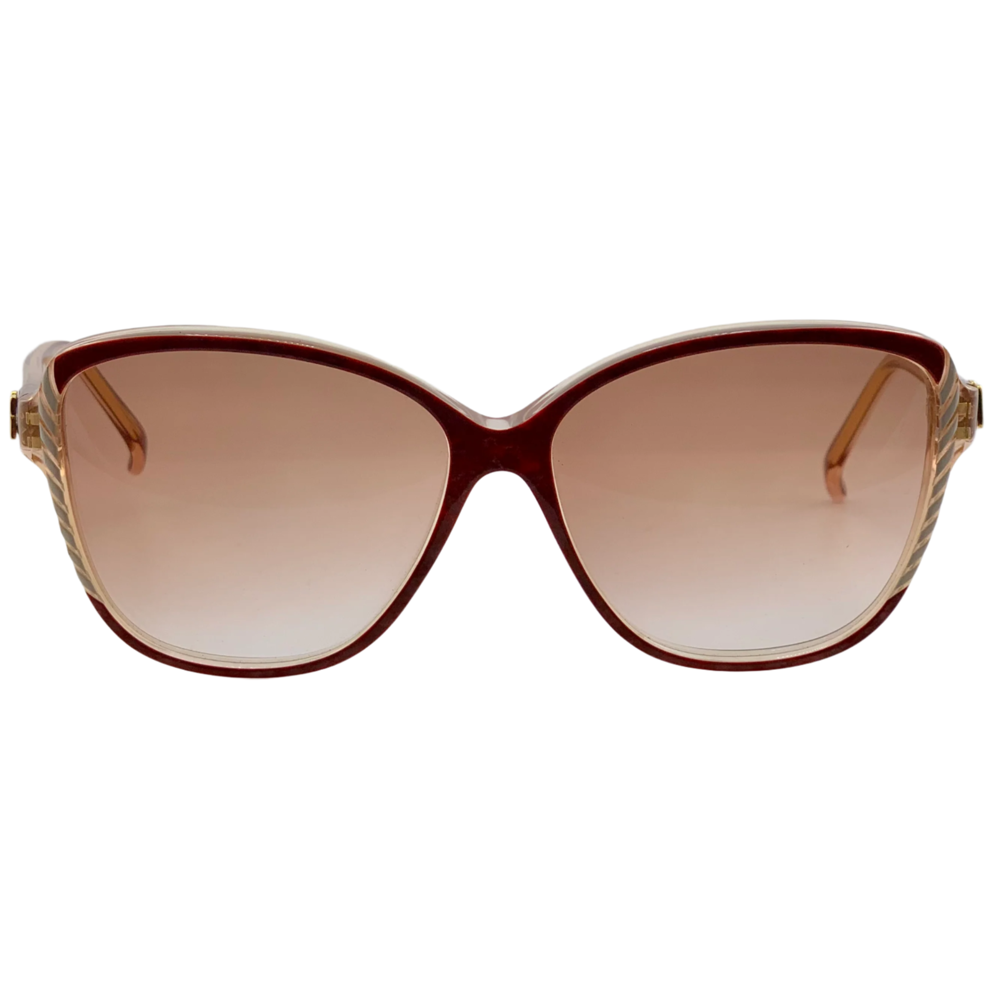 Vintage red and white Nina Ricci Square 1027 sunglasses for men and women, made in France with brown lenses, in superb condition and never before worn or sold