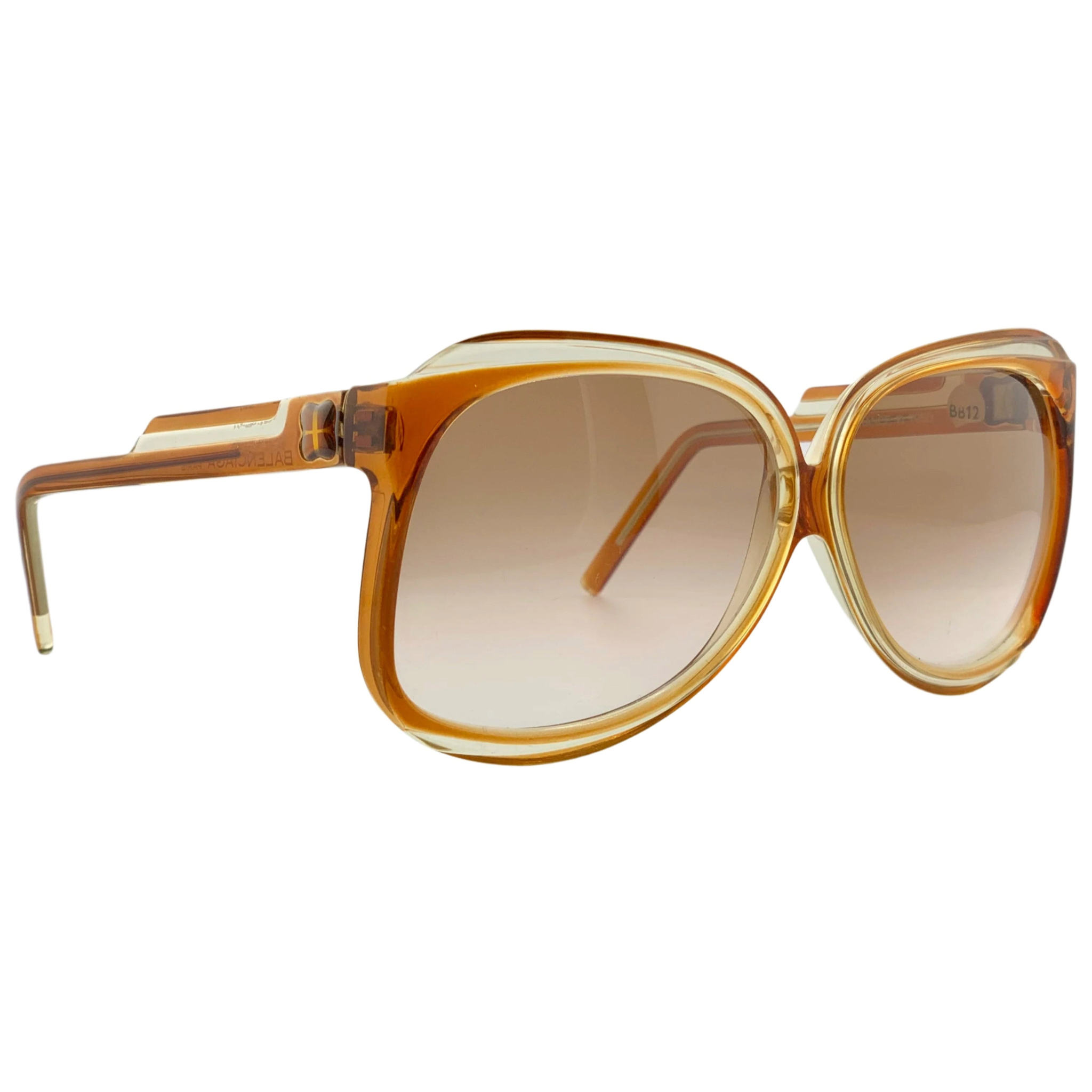 Black Balenciaga Round 7965 Sunglasses with Gold Detailing and UV Protection